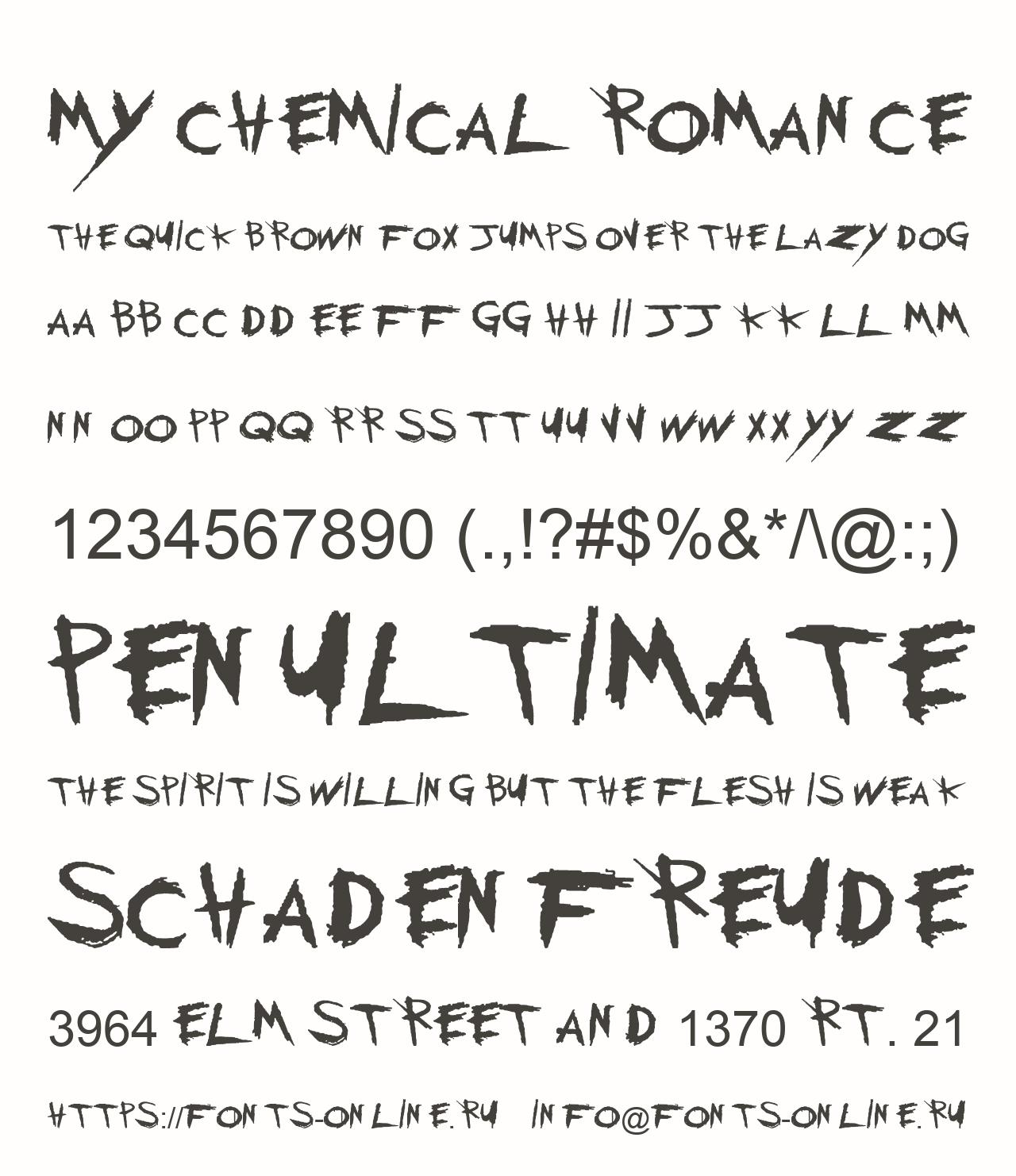 Шрифт My Chemical Romance