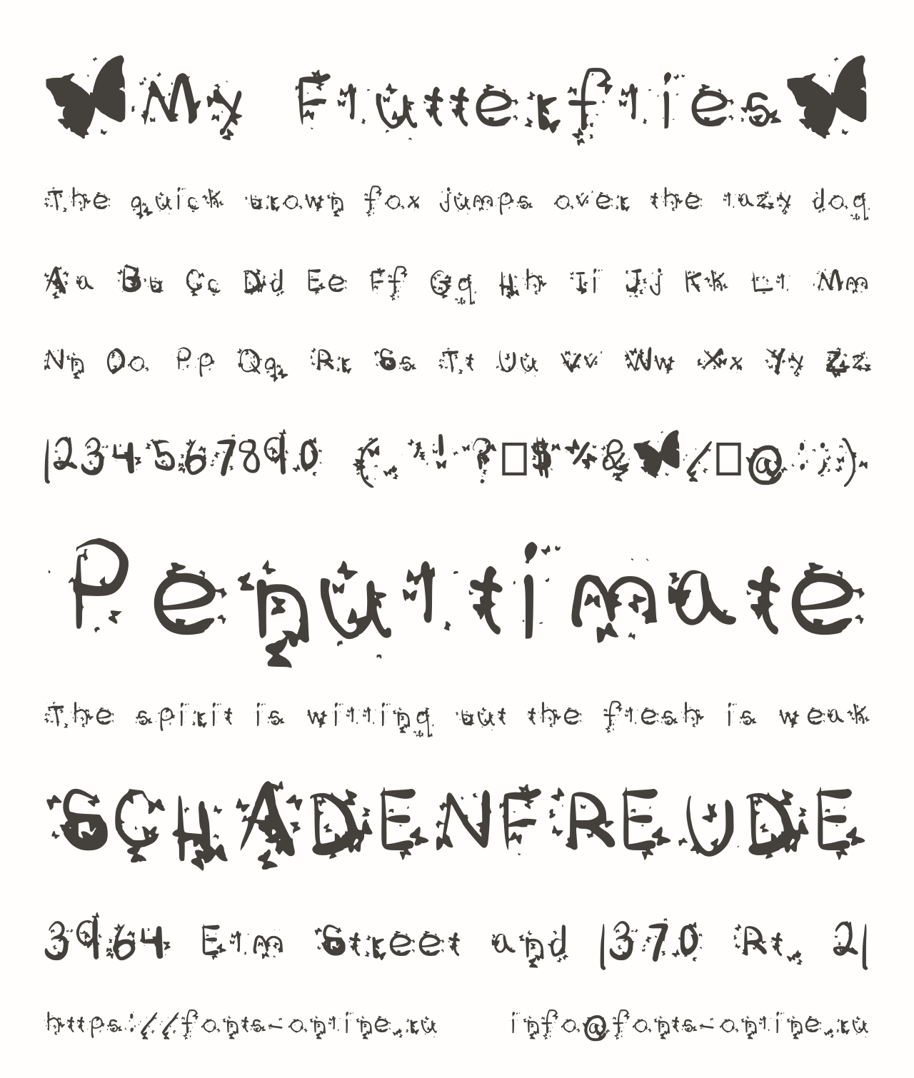 Шрифт *My Flutterflies*