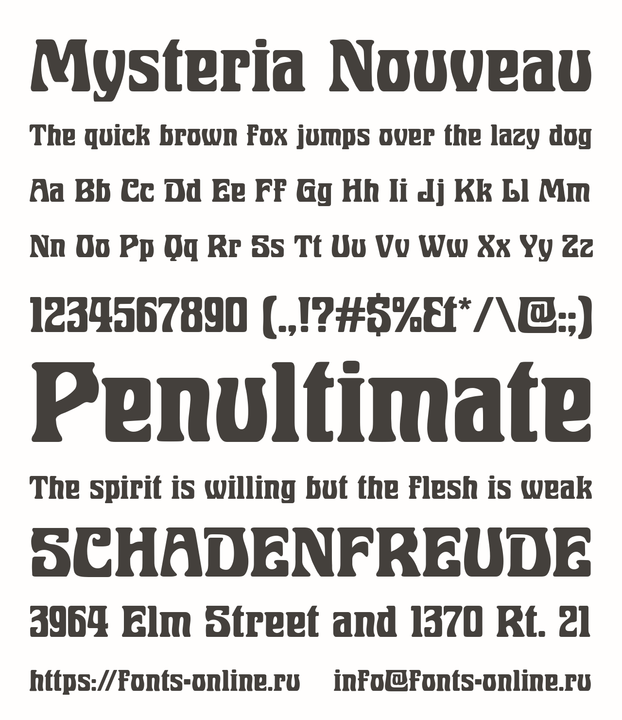 Шрифт Mysteria Nouveau