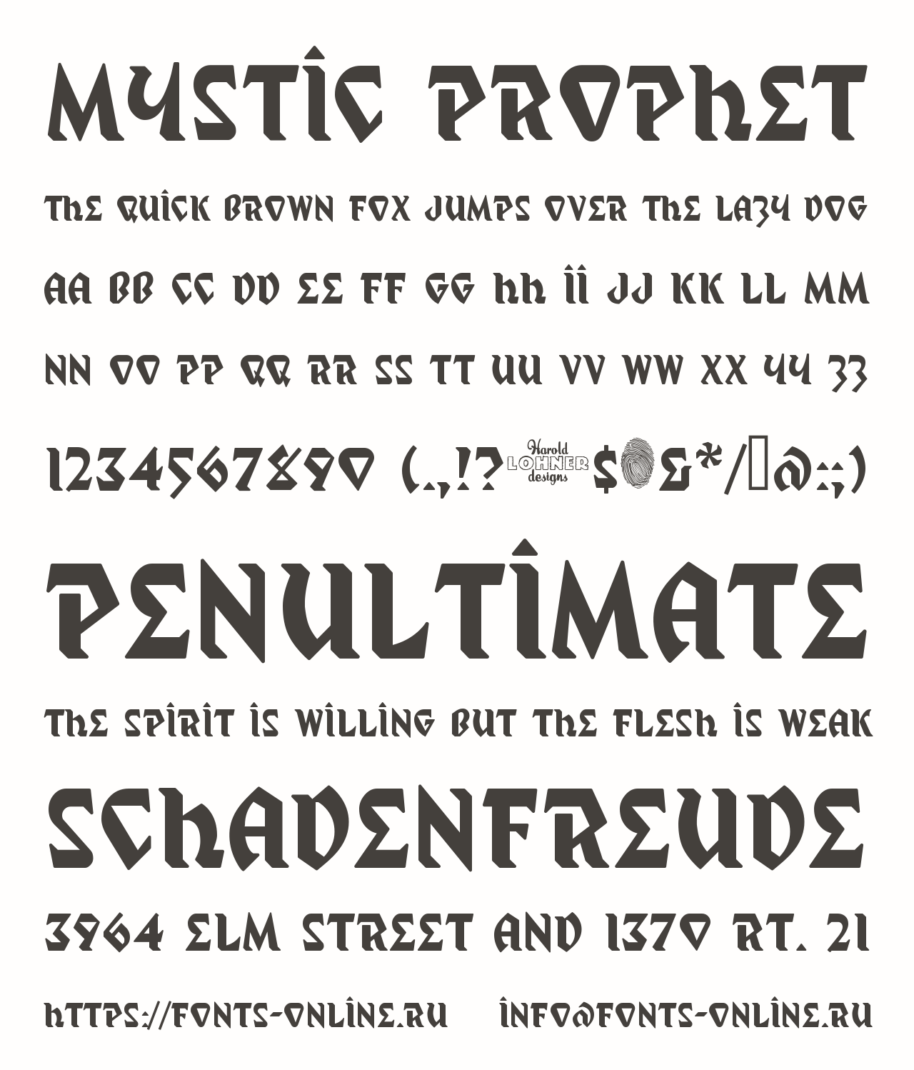 Шрифт Mystic Prophet Шрифт Mystic Prophet