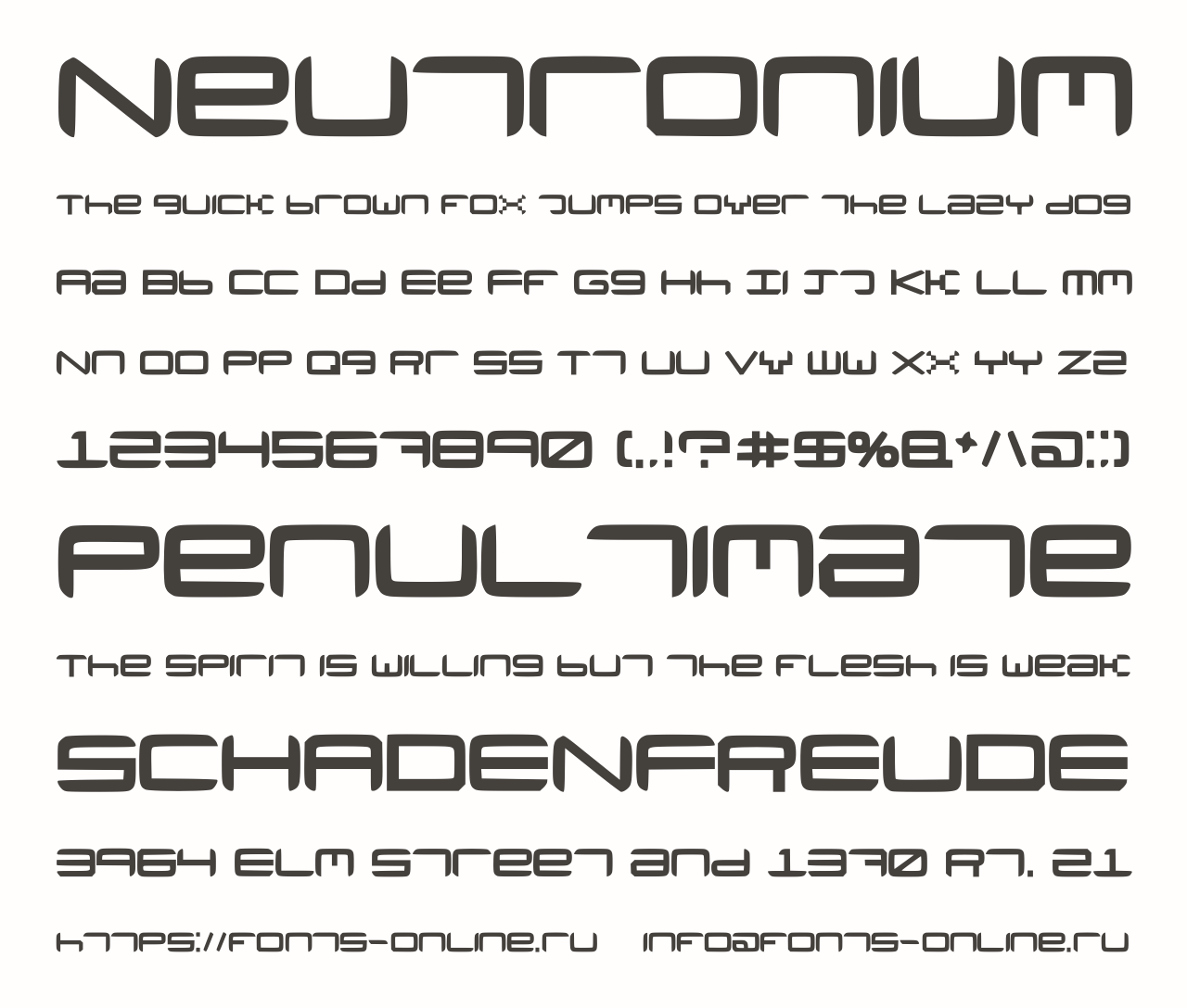 Шрифт Neutronium