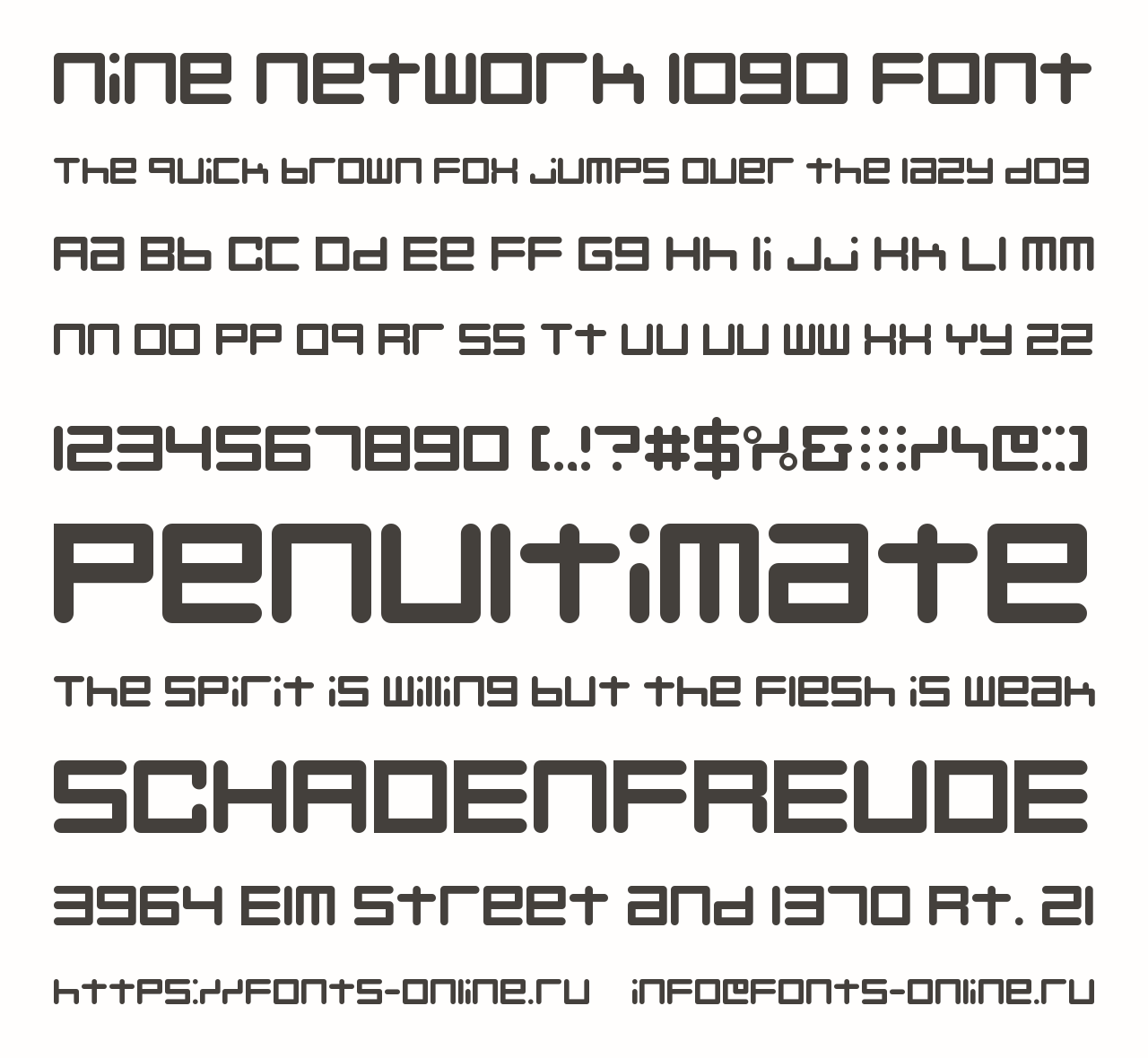 Шрифт Nine Network logo font