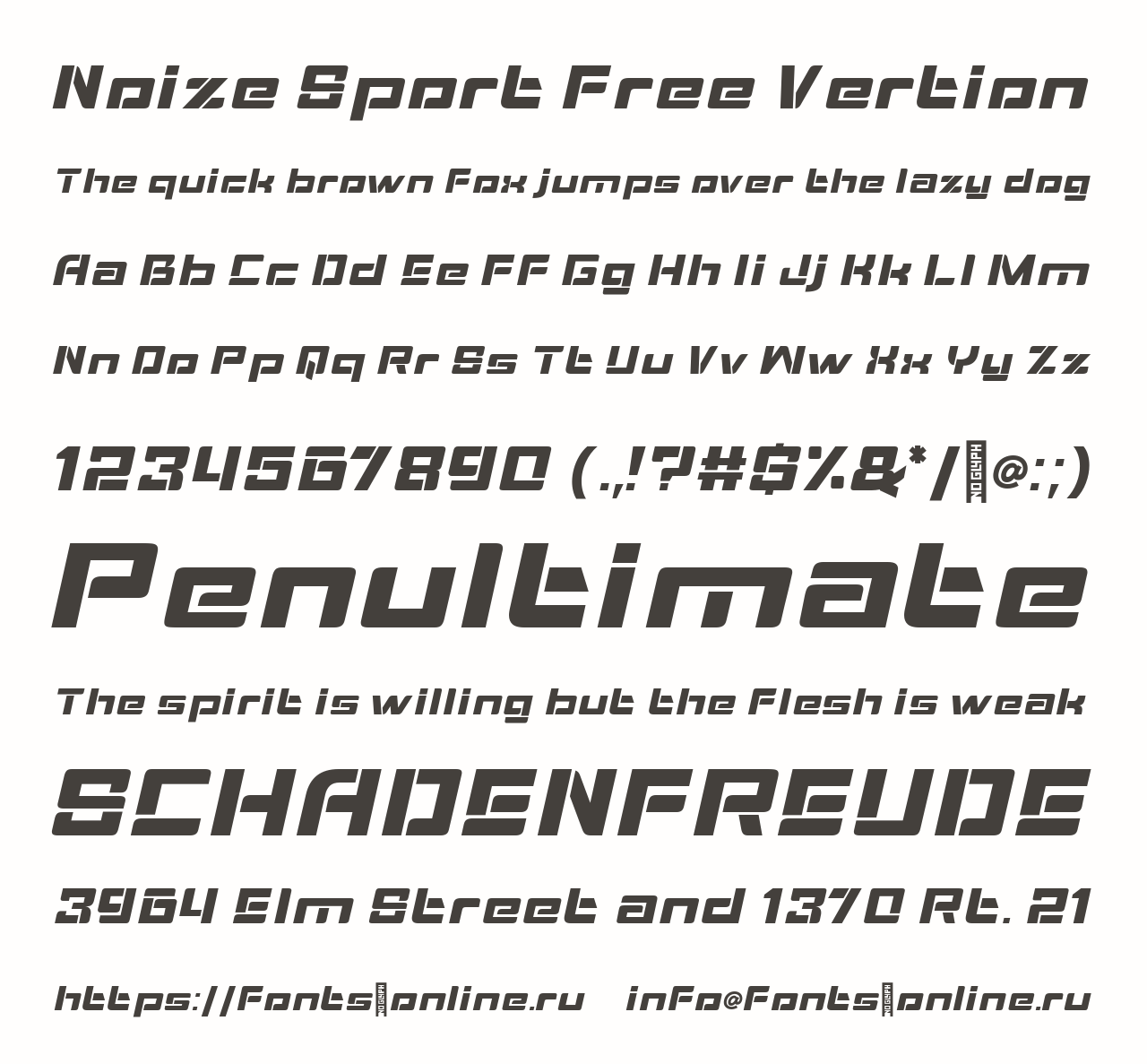 Шрифт Noize Sport Free Vertion