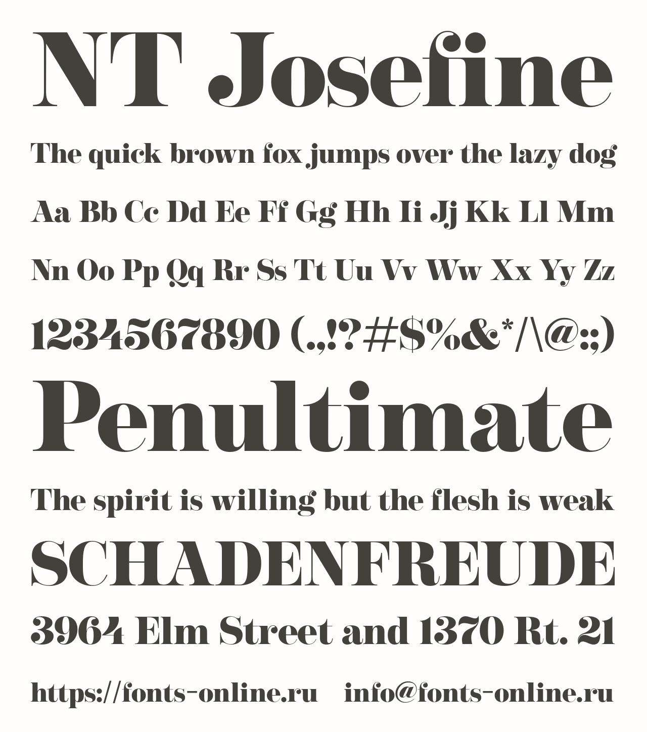 Шрифт NT Josefine
