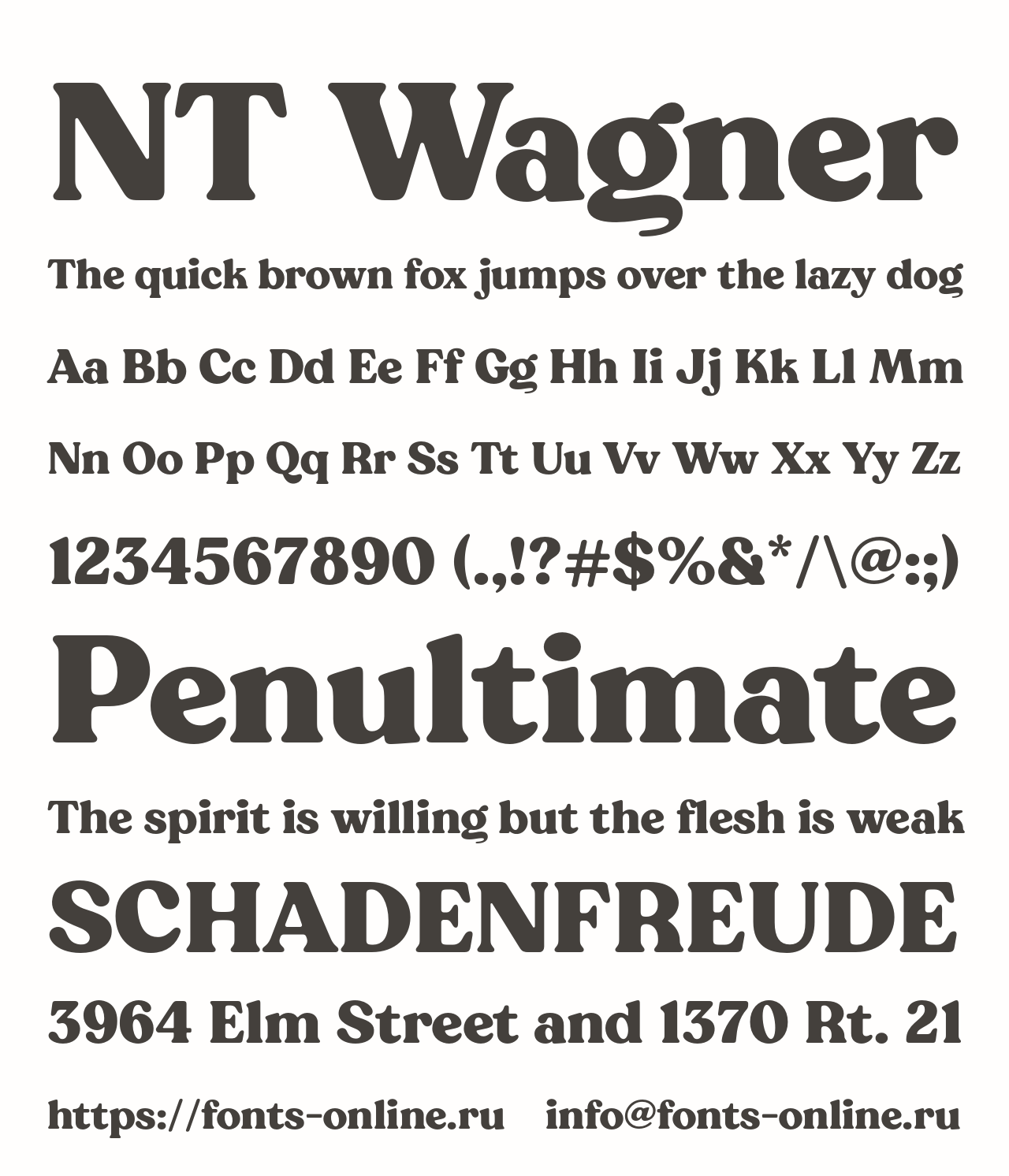 Шрифт NT Wagner
