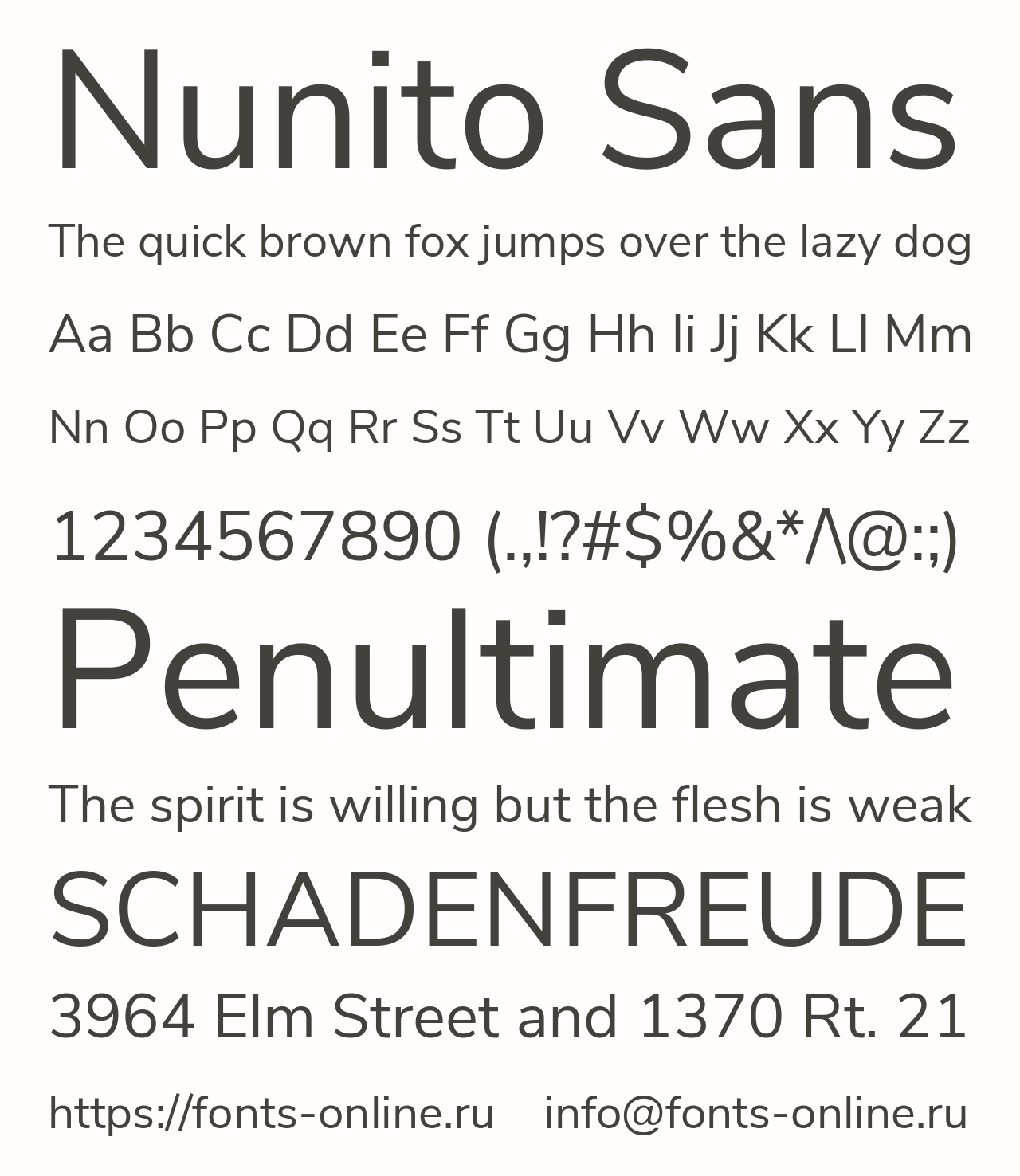 Шрифт Nunito Sans