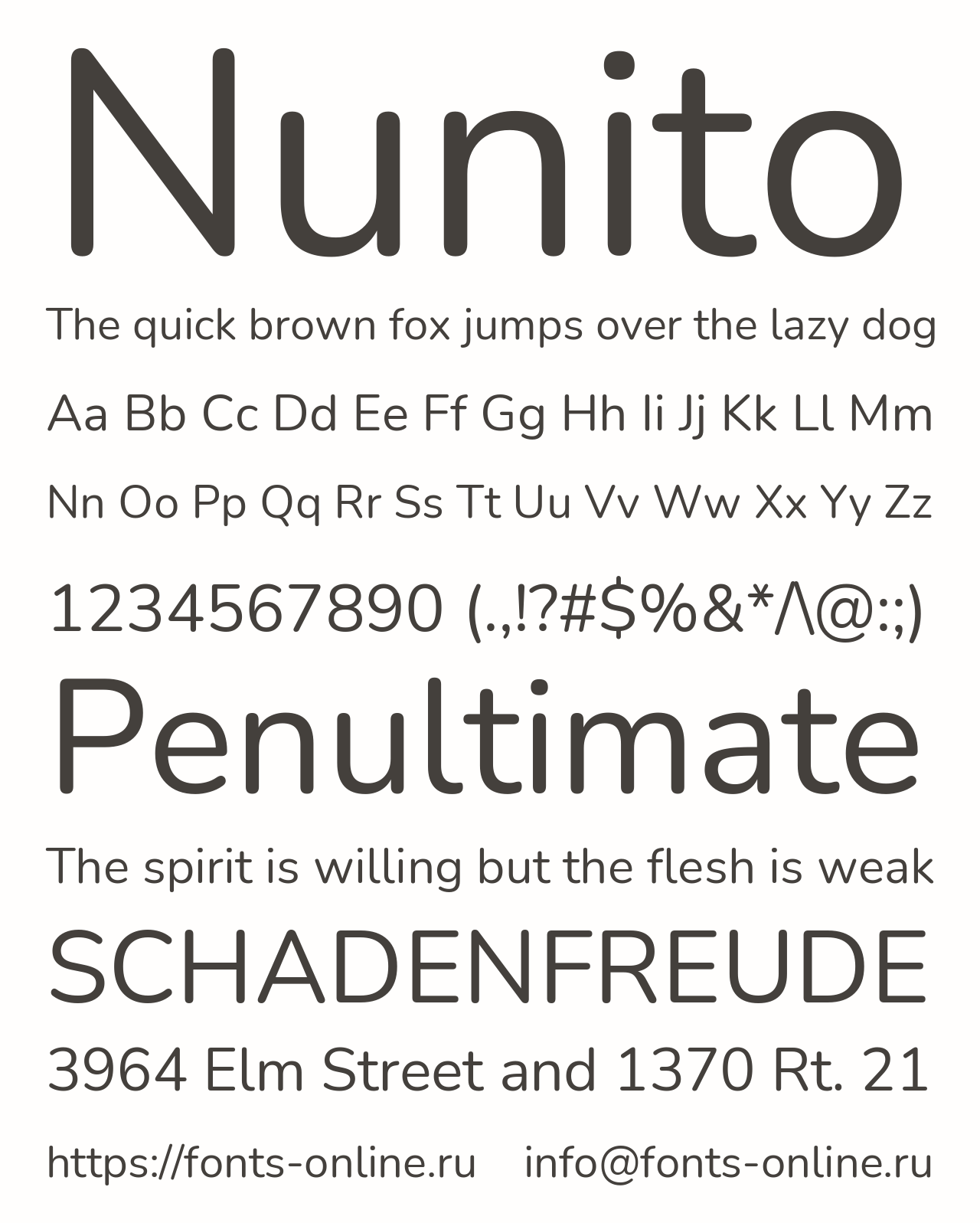 Шрифт Nunito