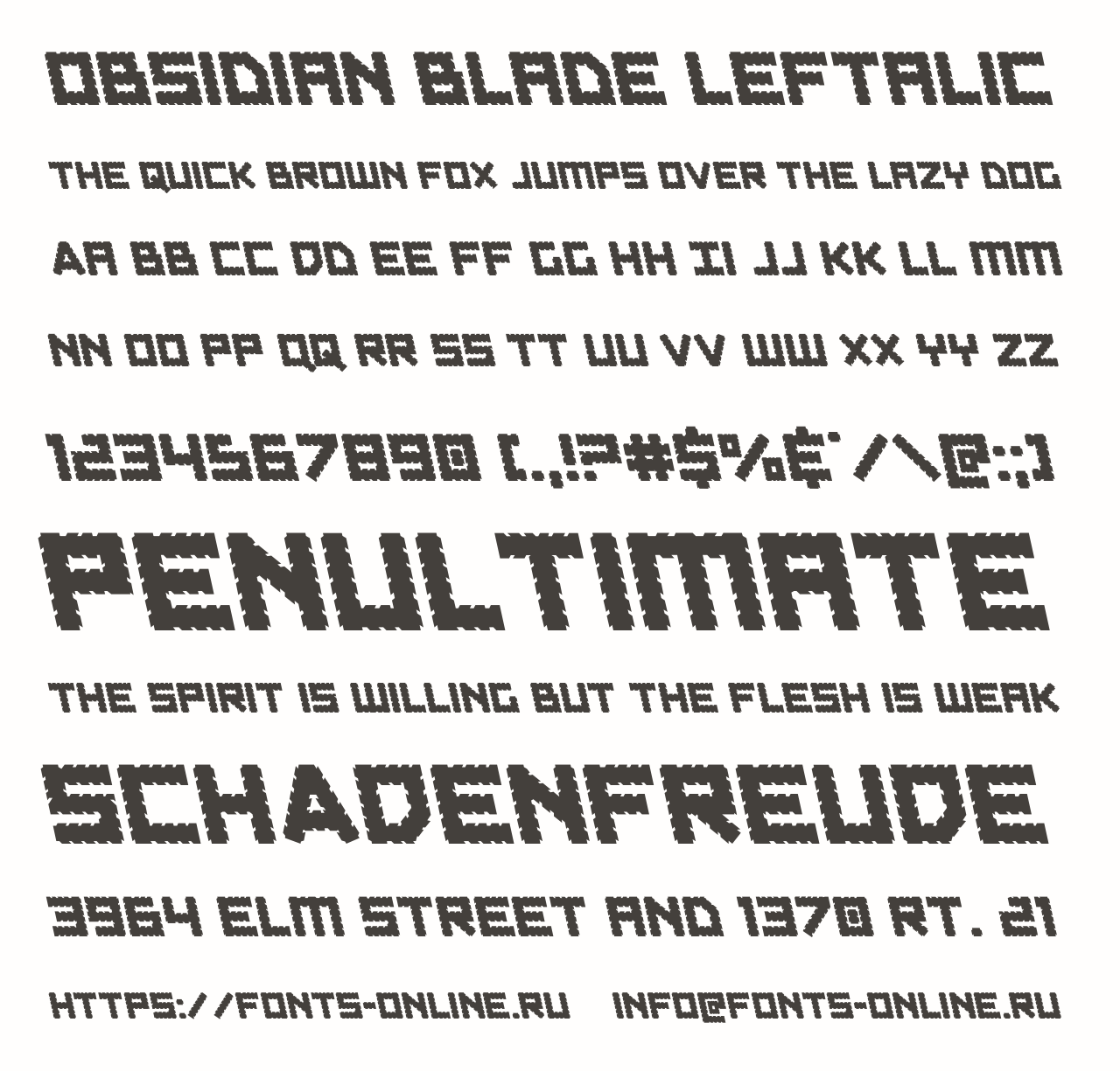 Шрифт Obsidian Blade Leftalic