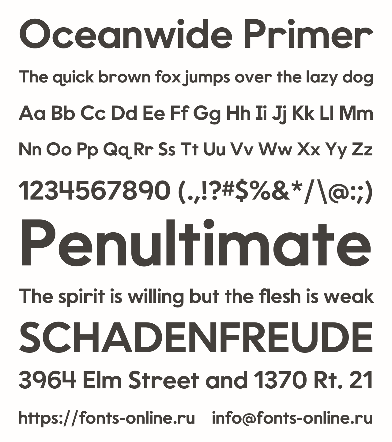 Шрифт Oceanwide Primer