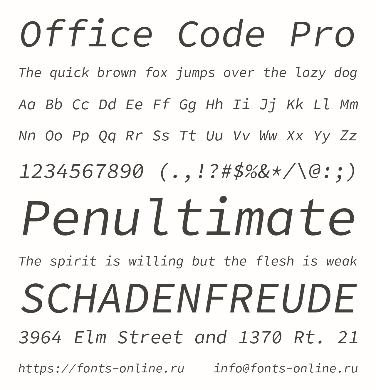 Шрифт Office Code Pro