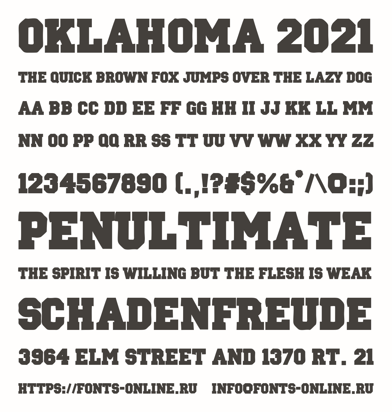 Шрифт Oklahoma 2021