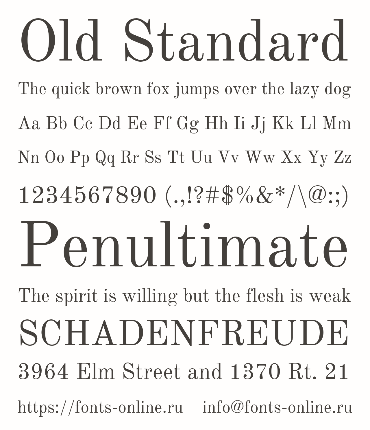 Шрифт Old Standard