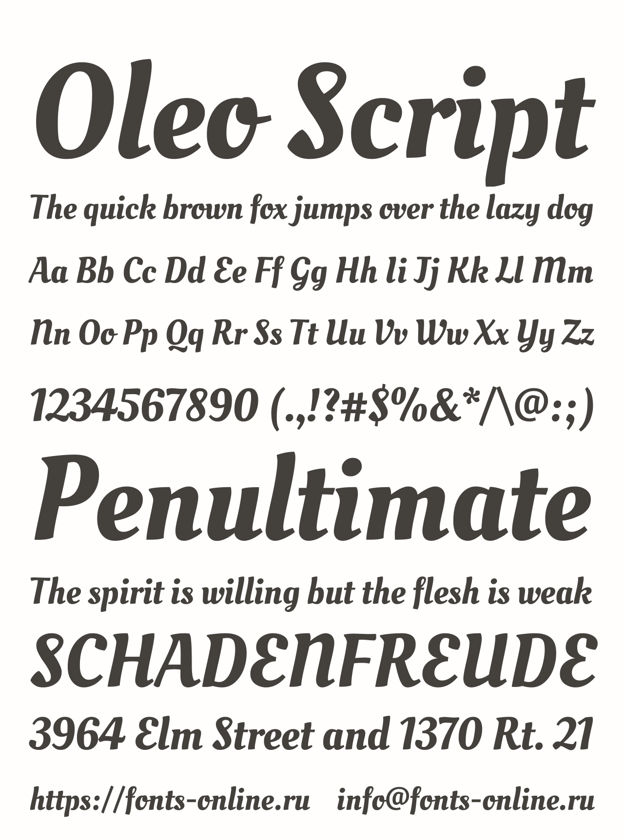 Шрифт Oleo Script