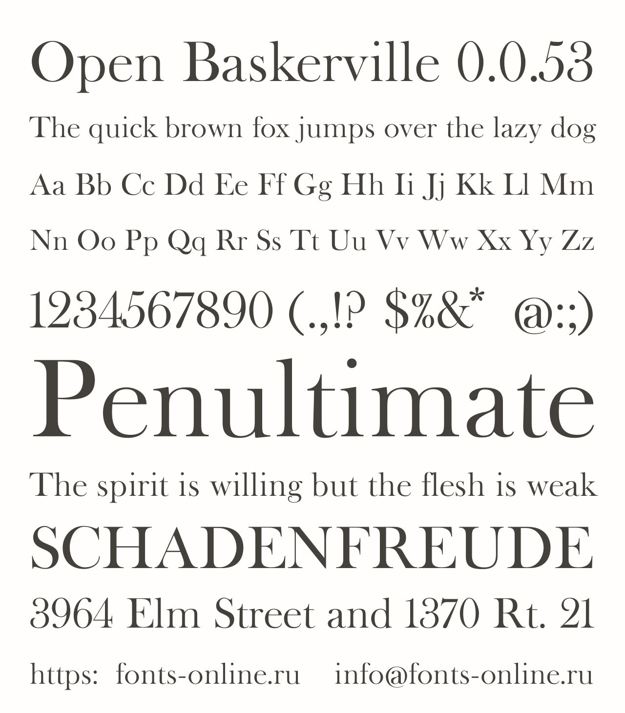 Шрифт Open Baskerville 0.0.53