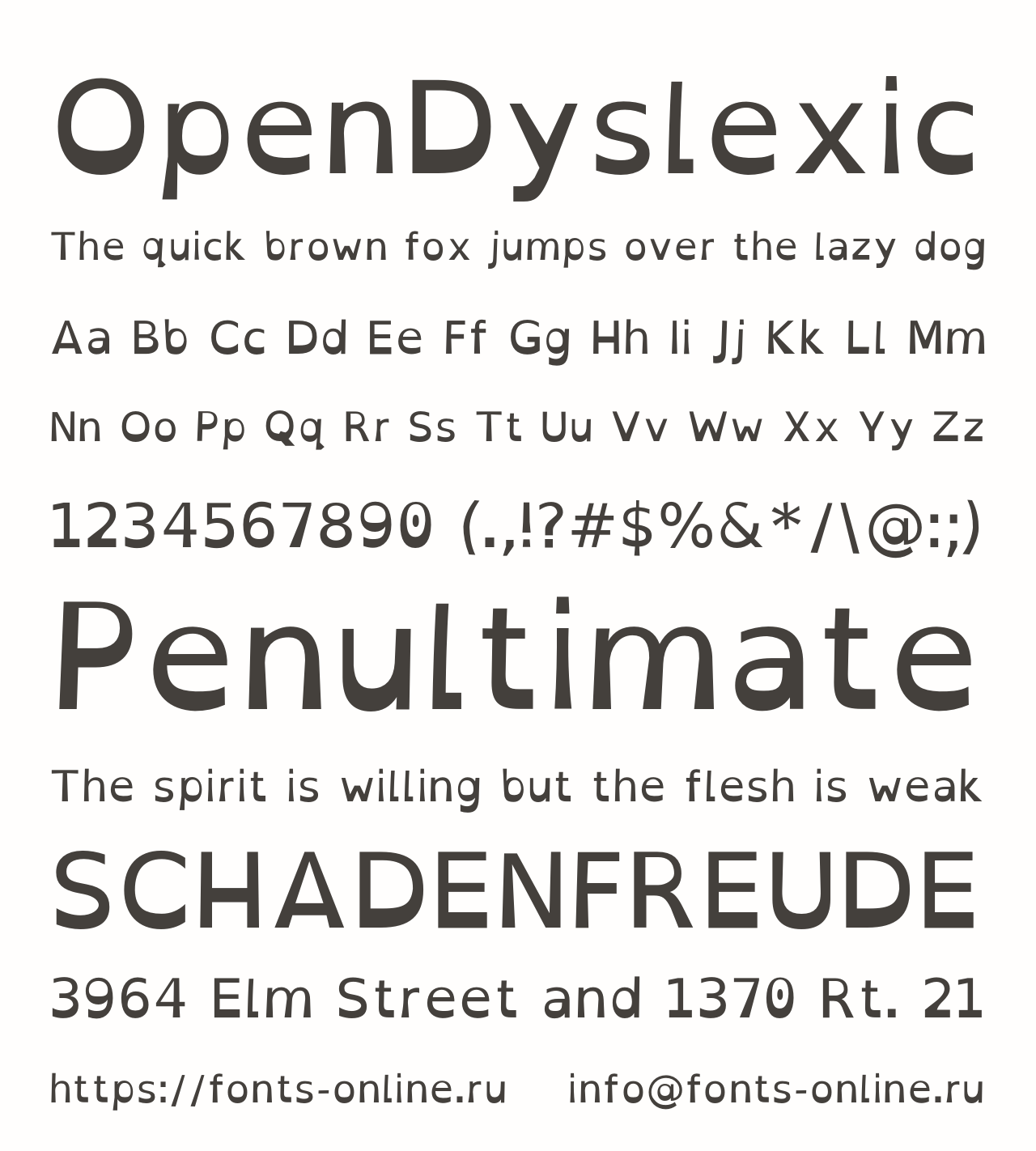 Шрифт OpenDyslexic