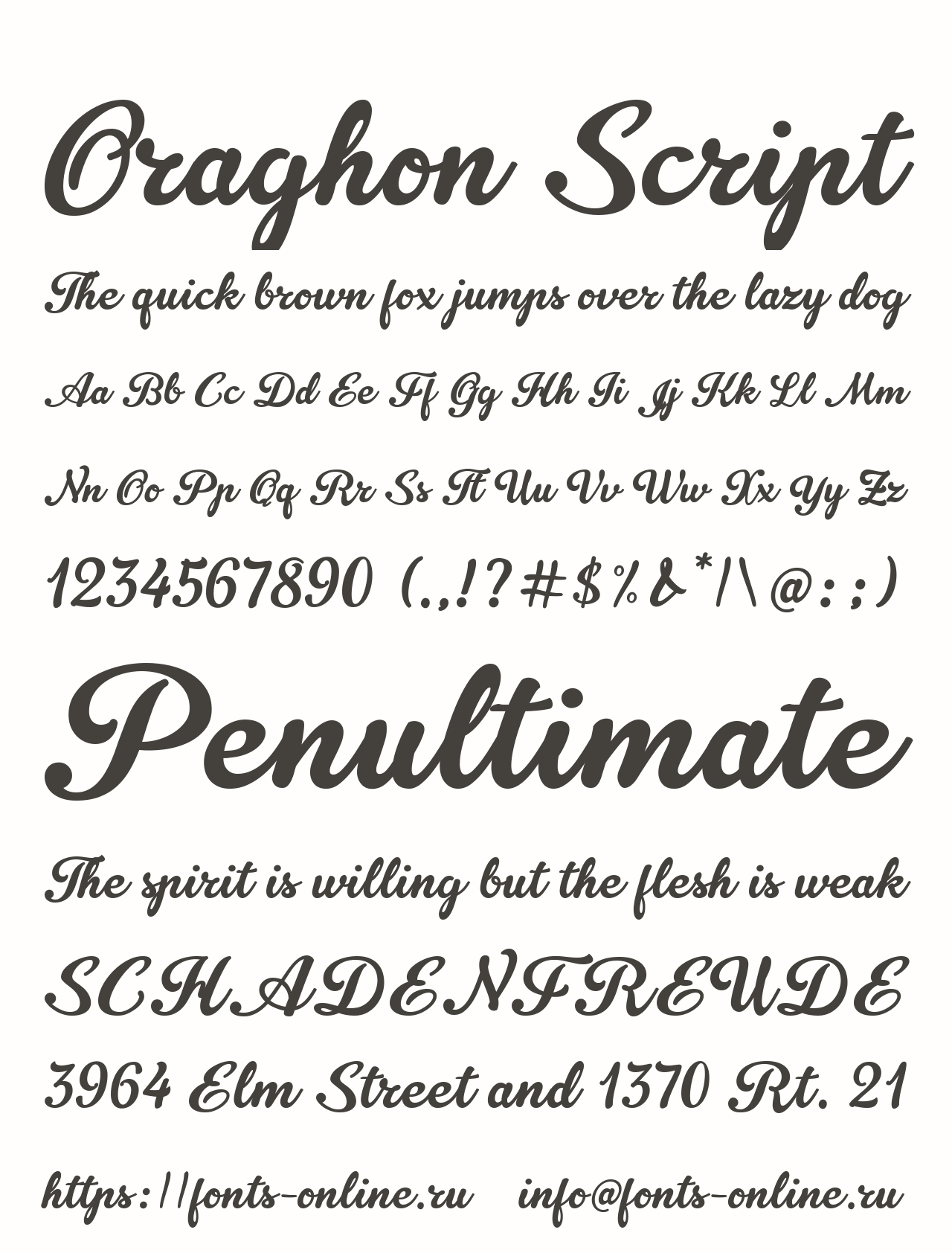 Шрифт Oraghon Script