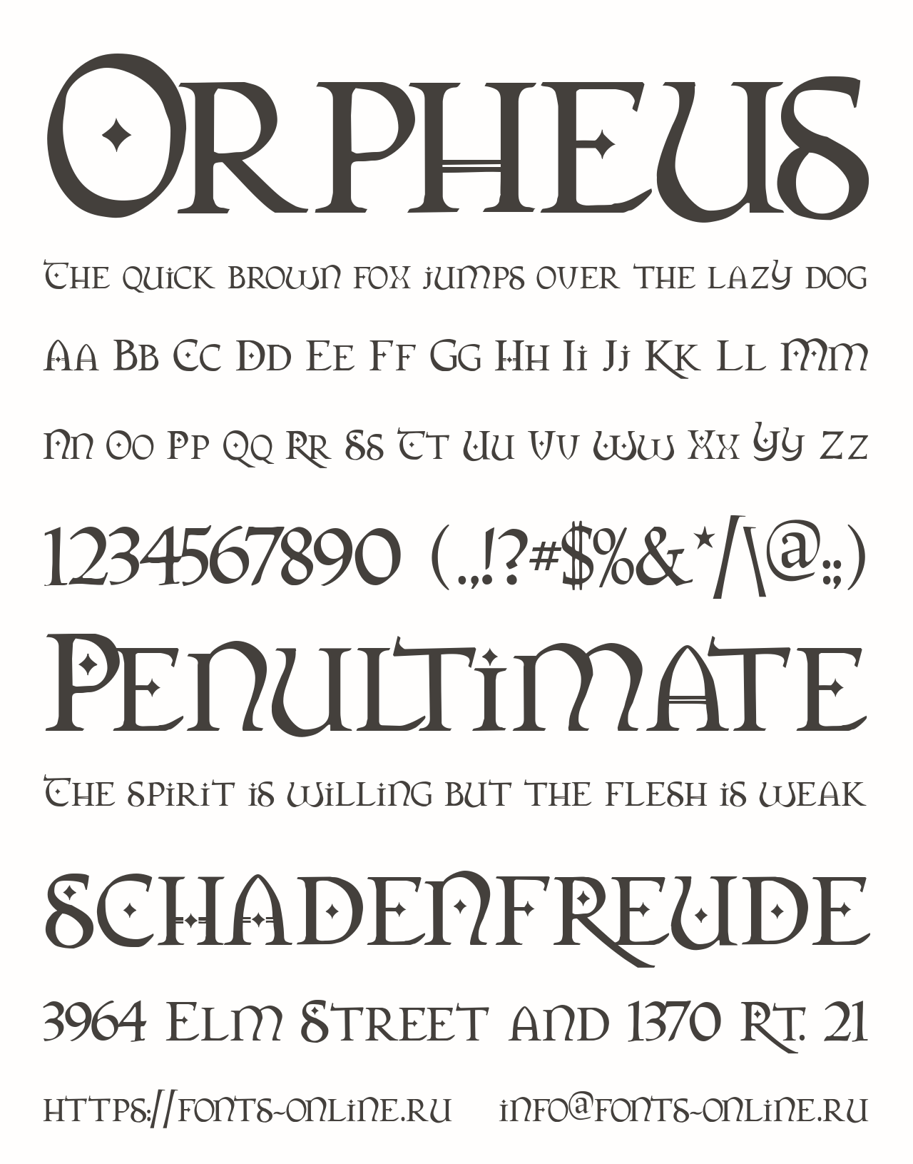 Шрифт Orpheus