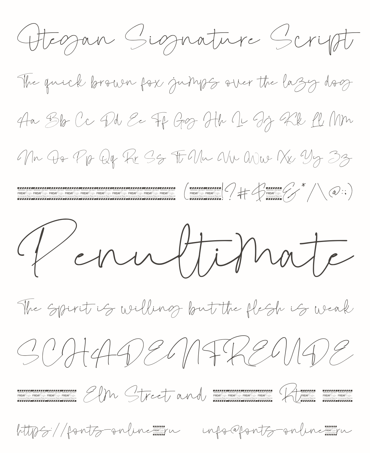 Шрифт Otegan Signature Script