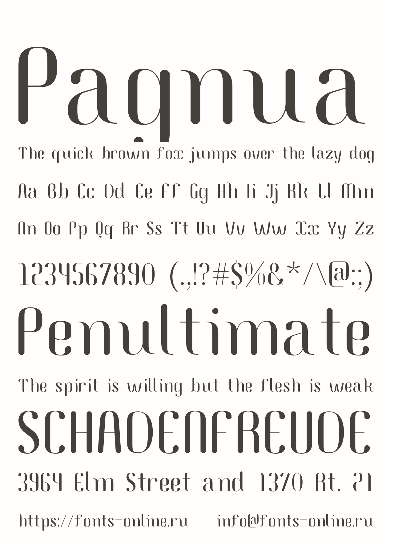 Шрифт Pagnua