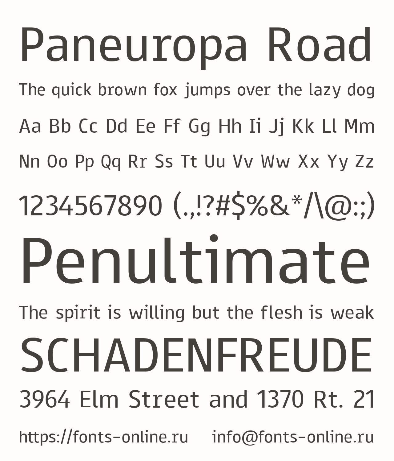 Шрифт Paneuropa Road