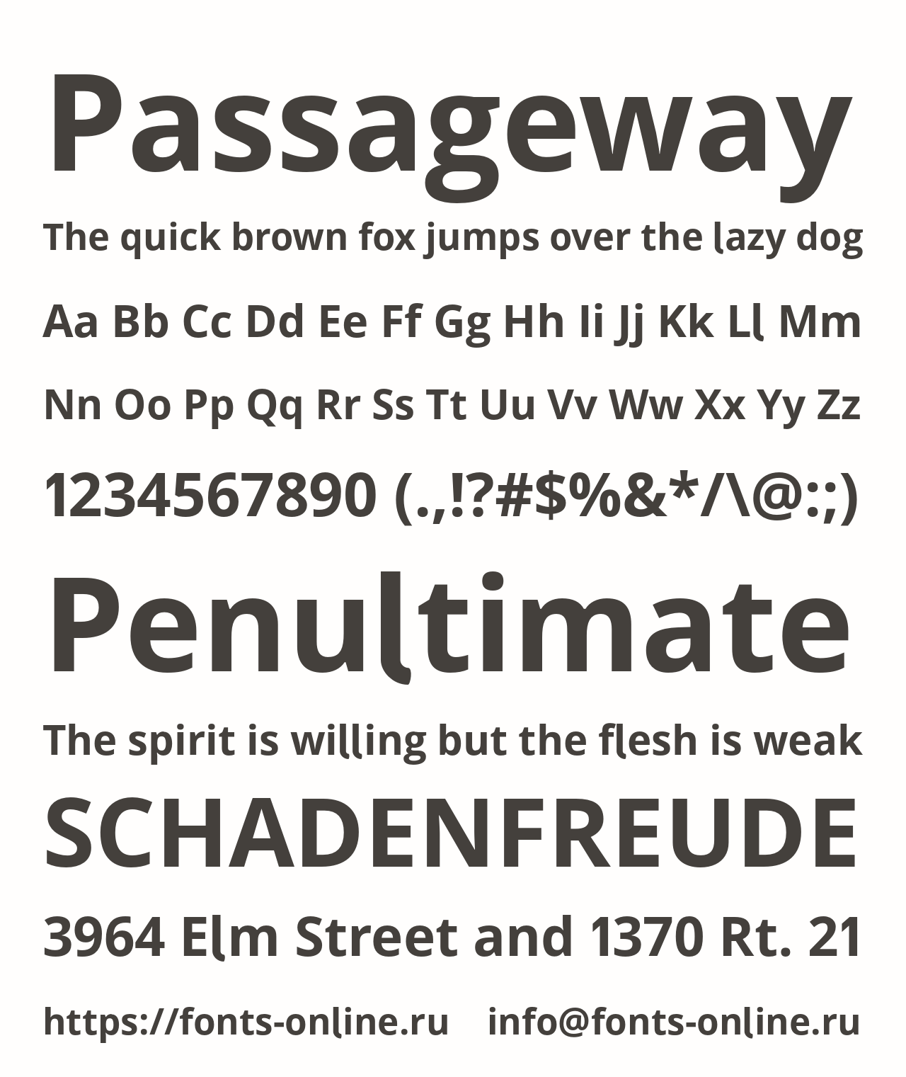 Шрифт Passageway