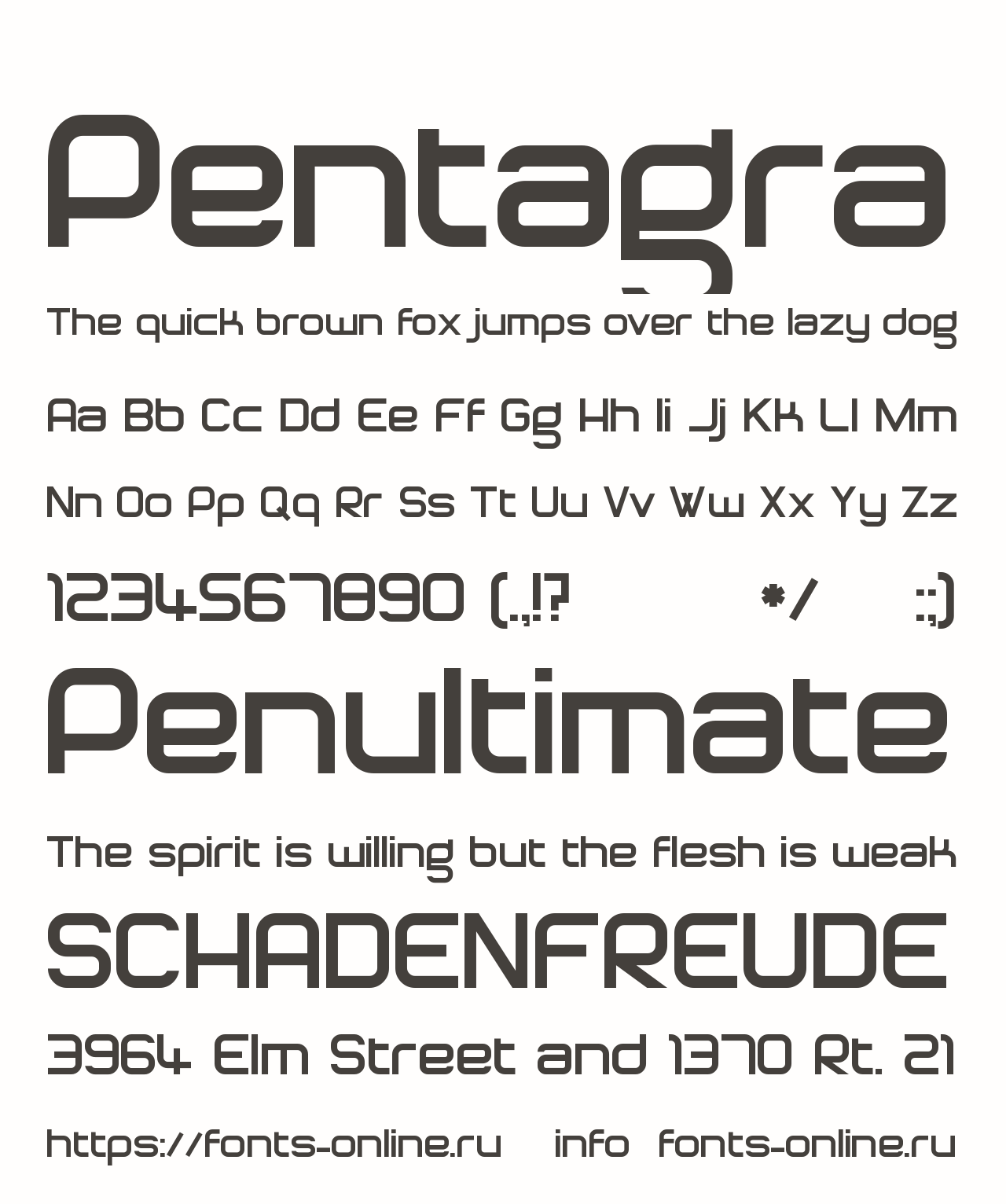 Шрифт Pentagra