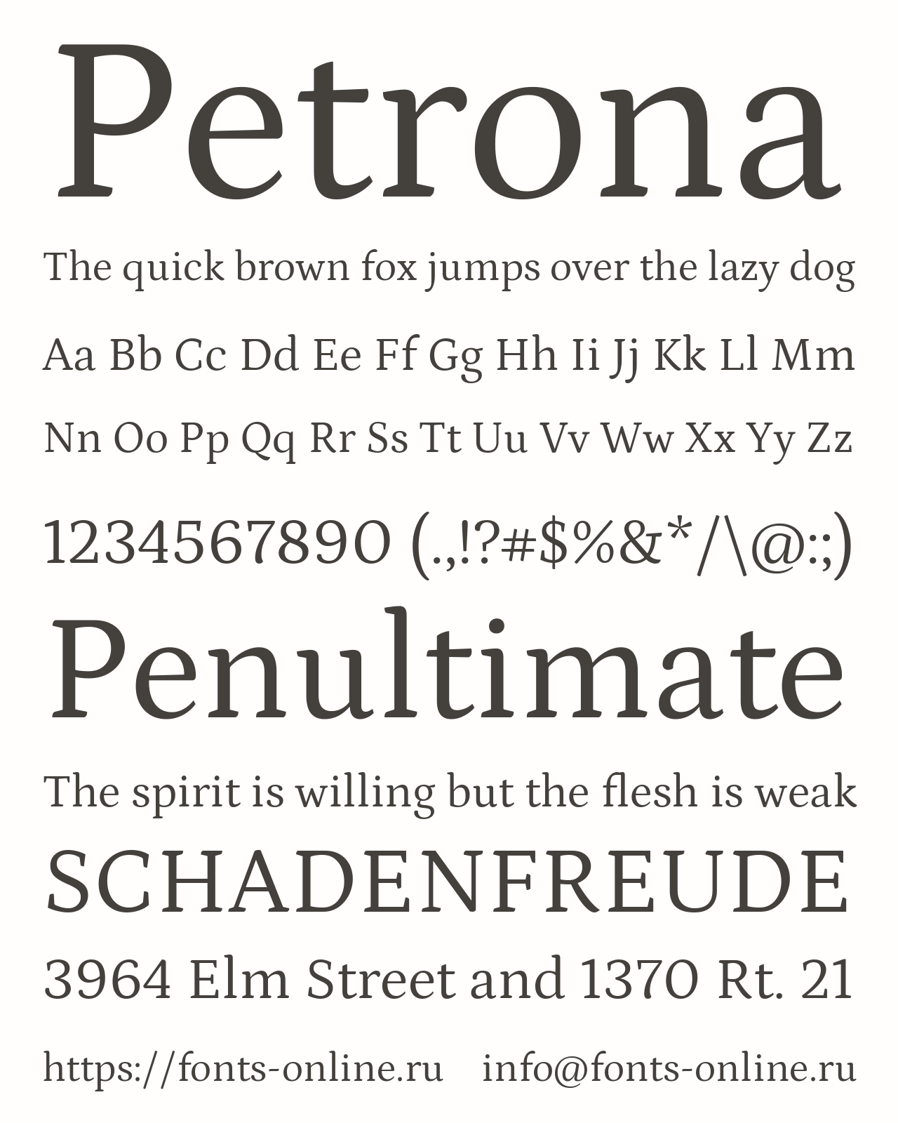 Шрифт Petrona