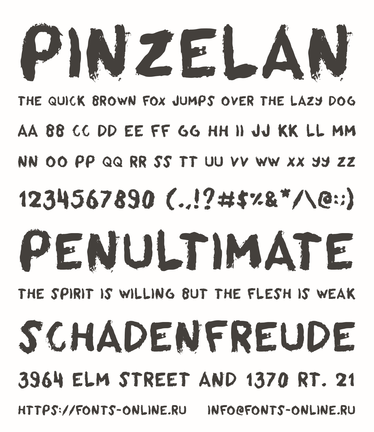 Шрифт Pinzelan