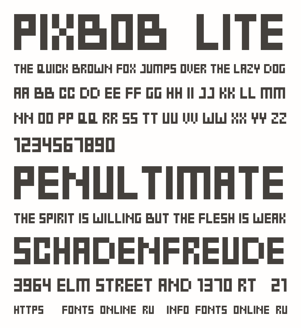 Шрифт PixBob-Lite