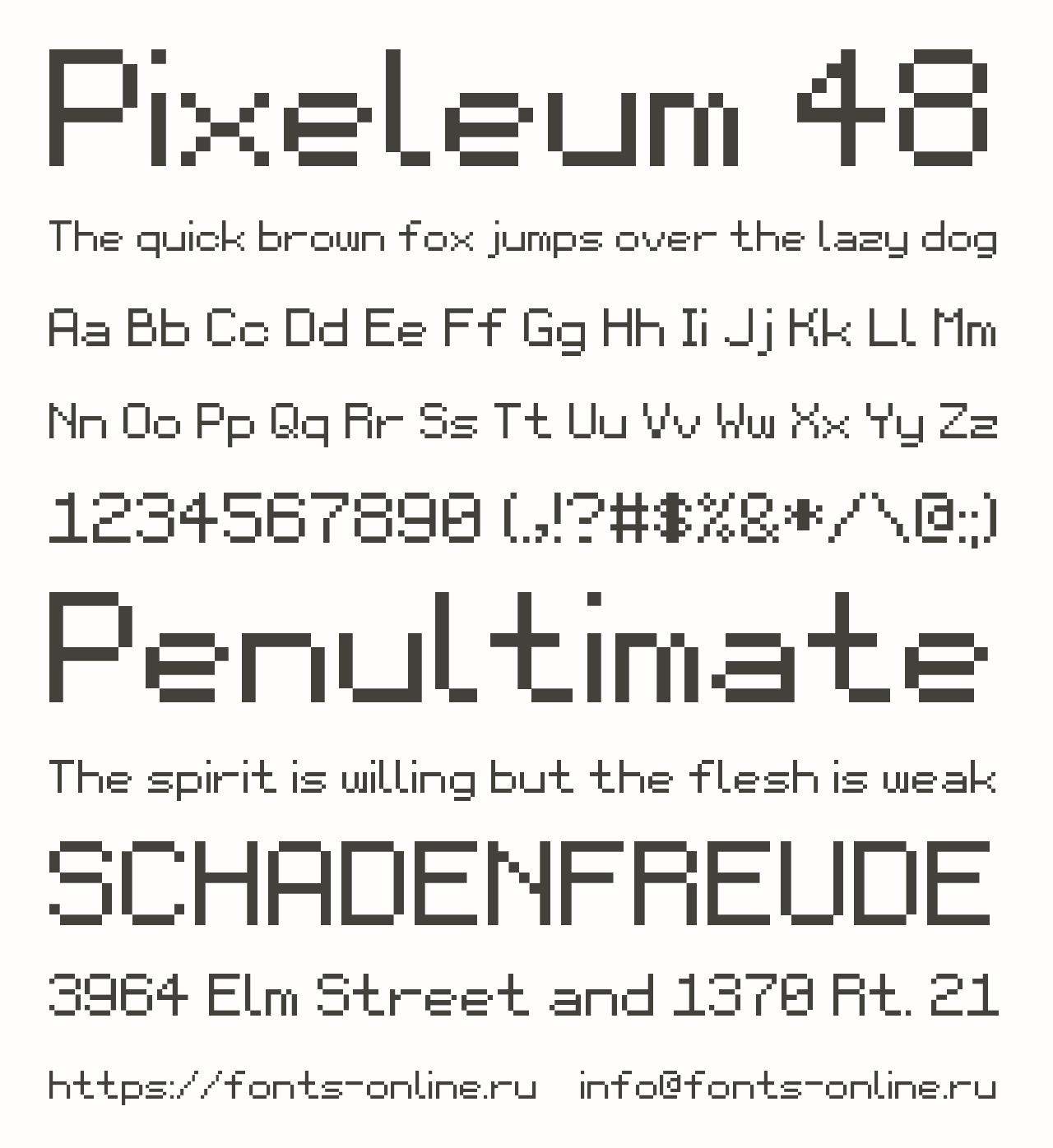 Шрифт Pixeleum 48