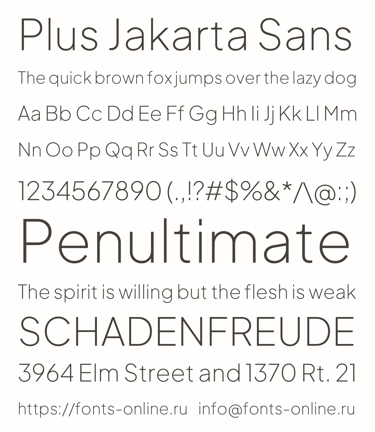 Шрифт Plus Jakarta Sans