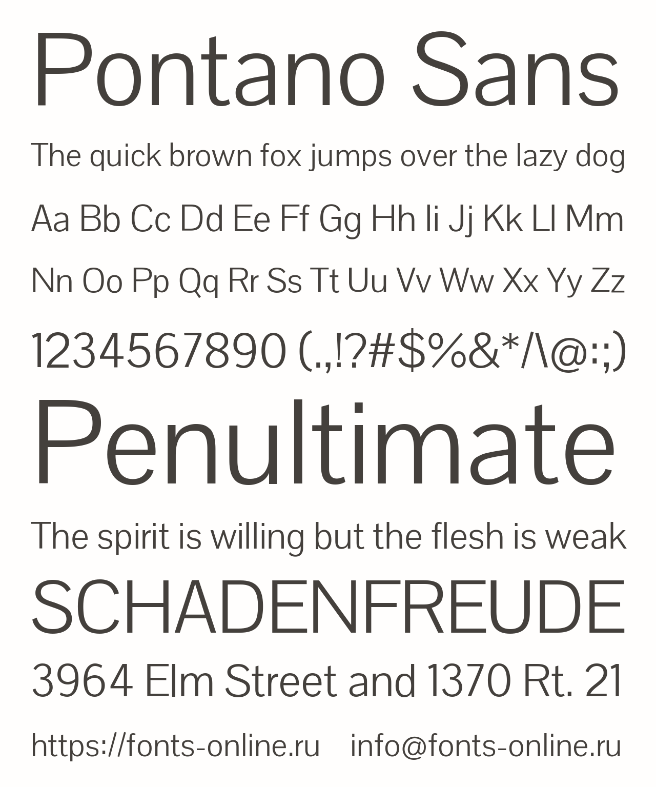 Шрифт Pontano Sans