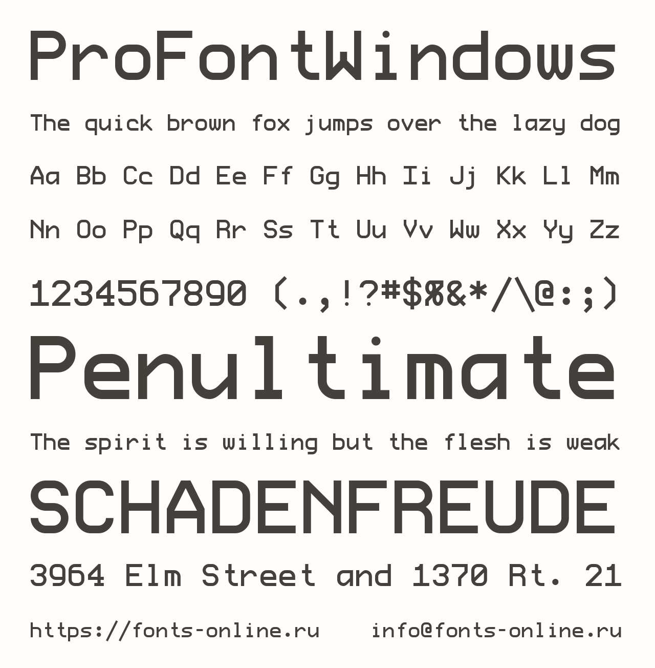 Шрифт ProFontWindows