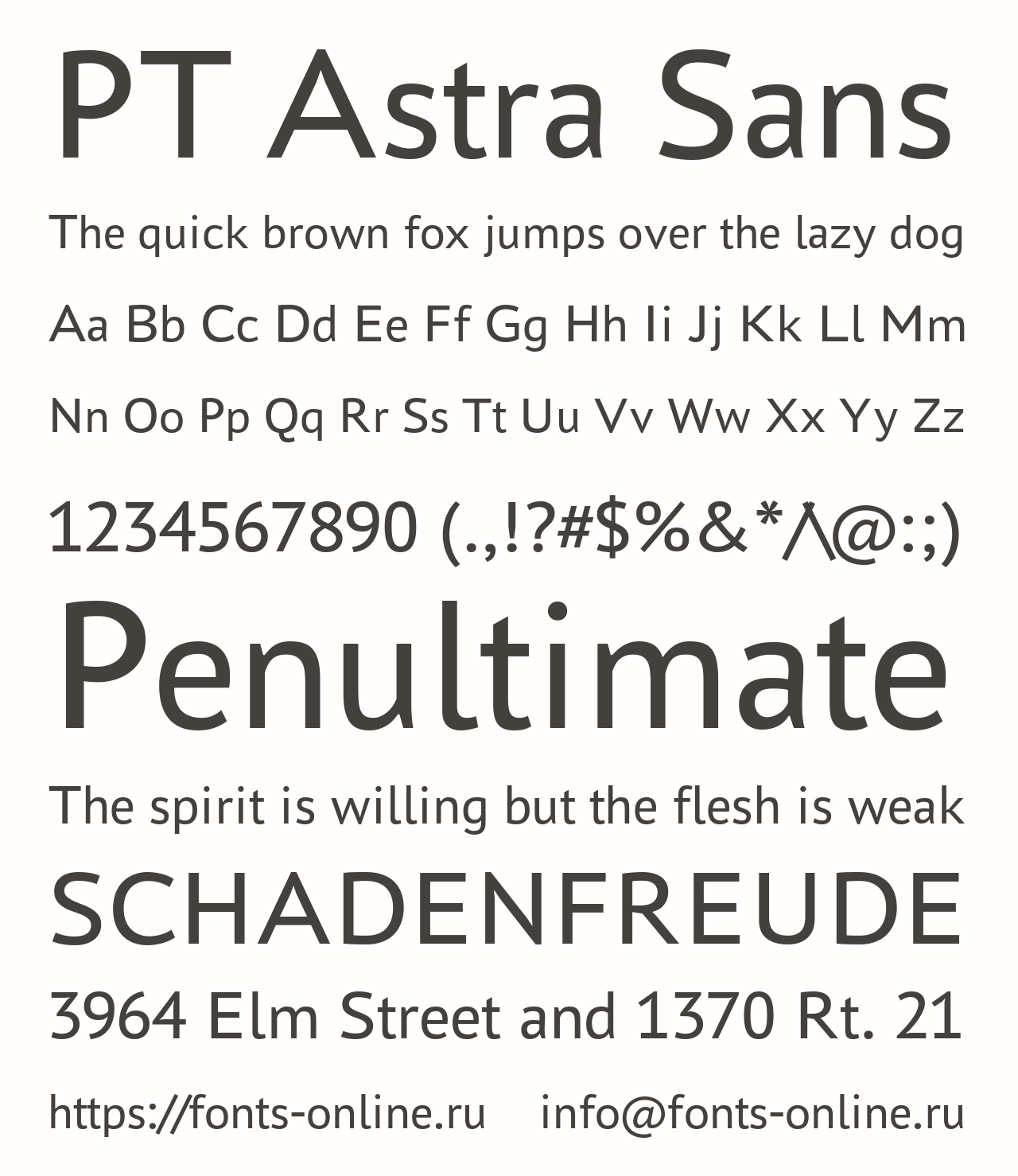 Шрифт PT Astra Sans