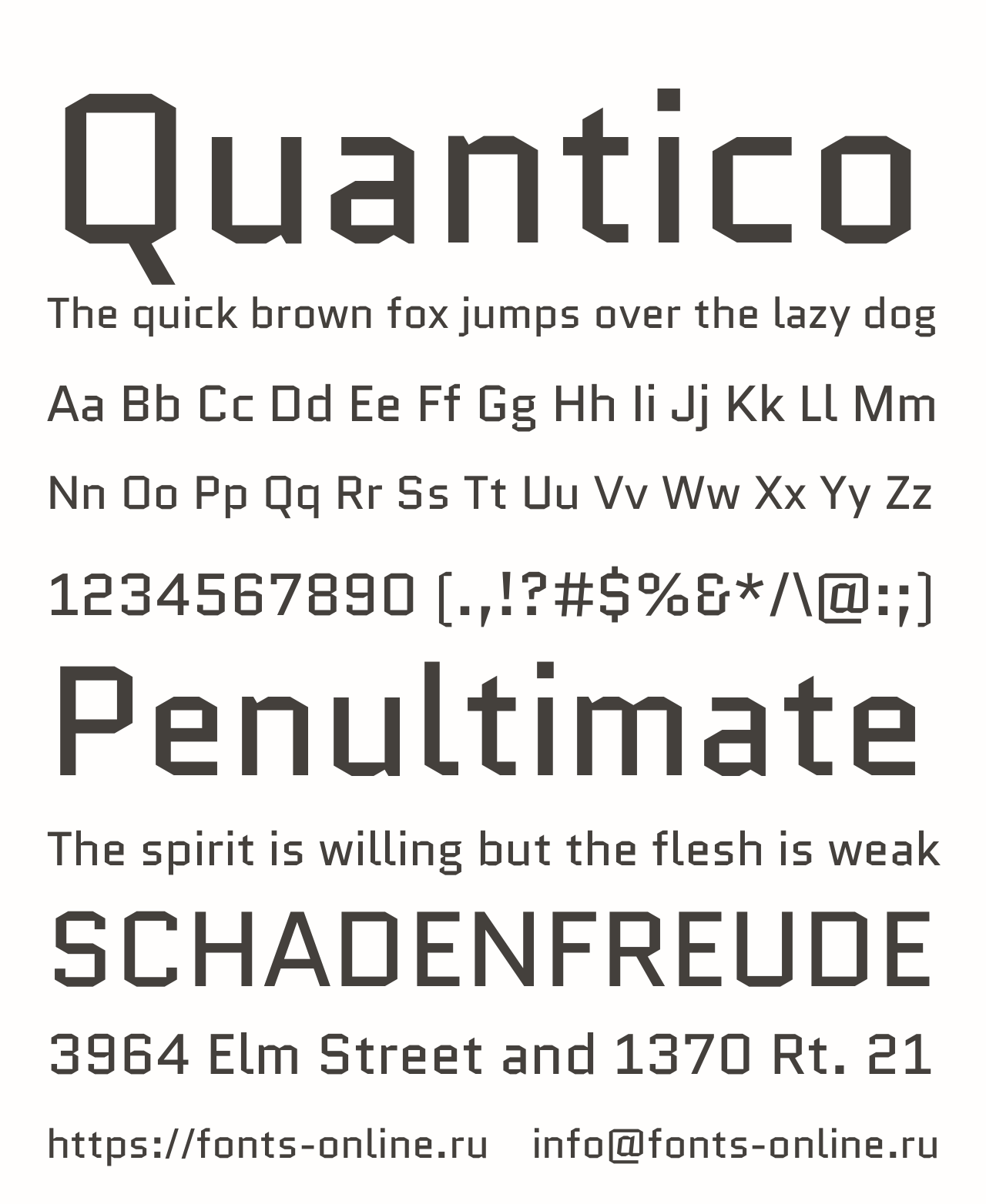 Шрифт Quantico