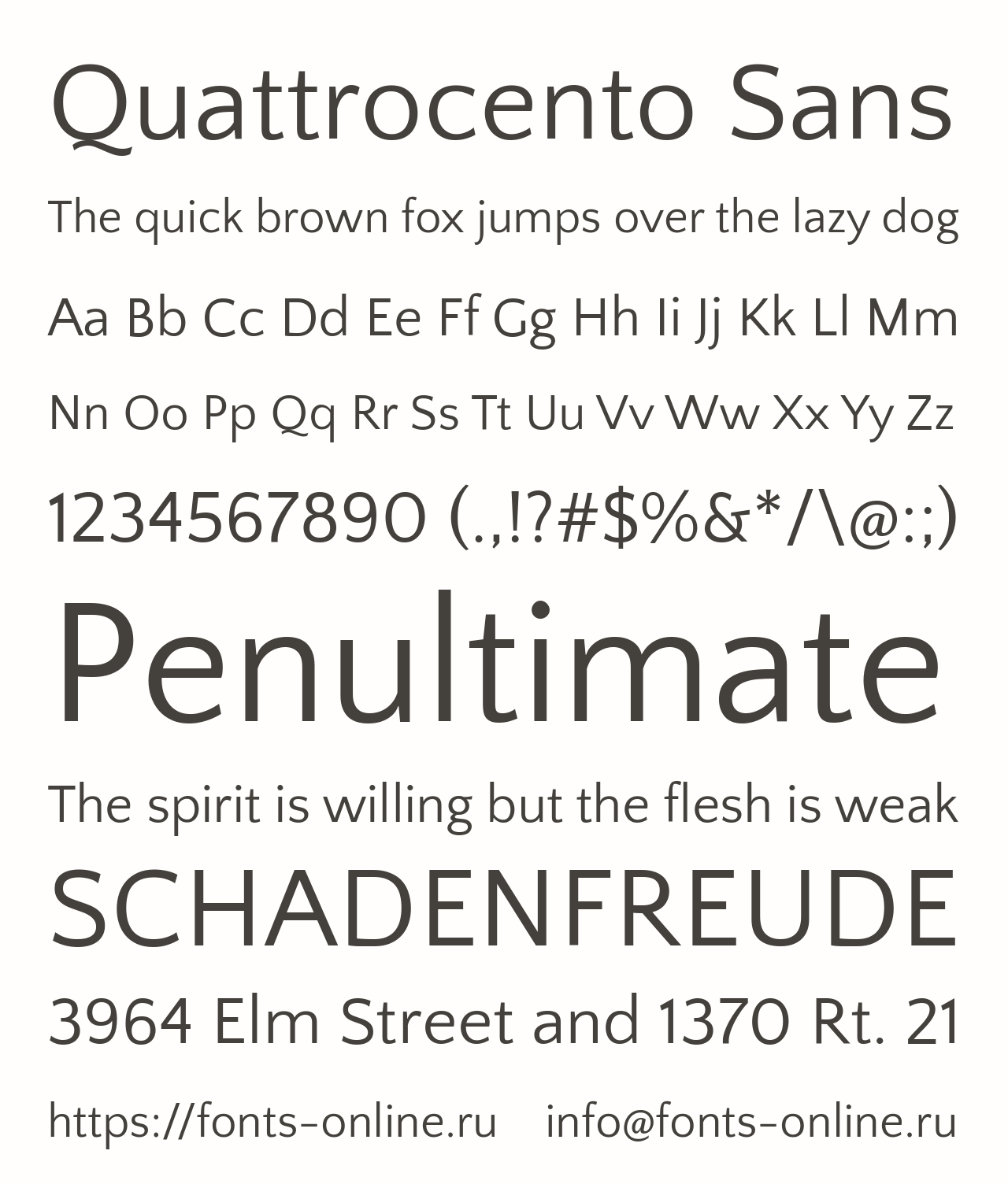 Шрифт Quattrocento Sans