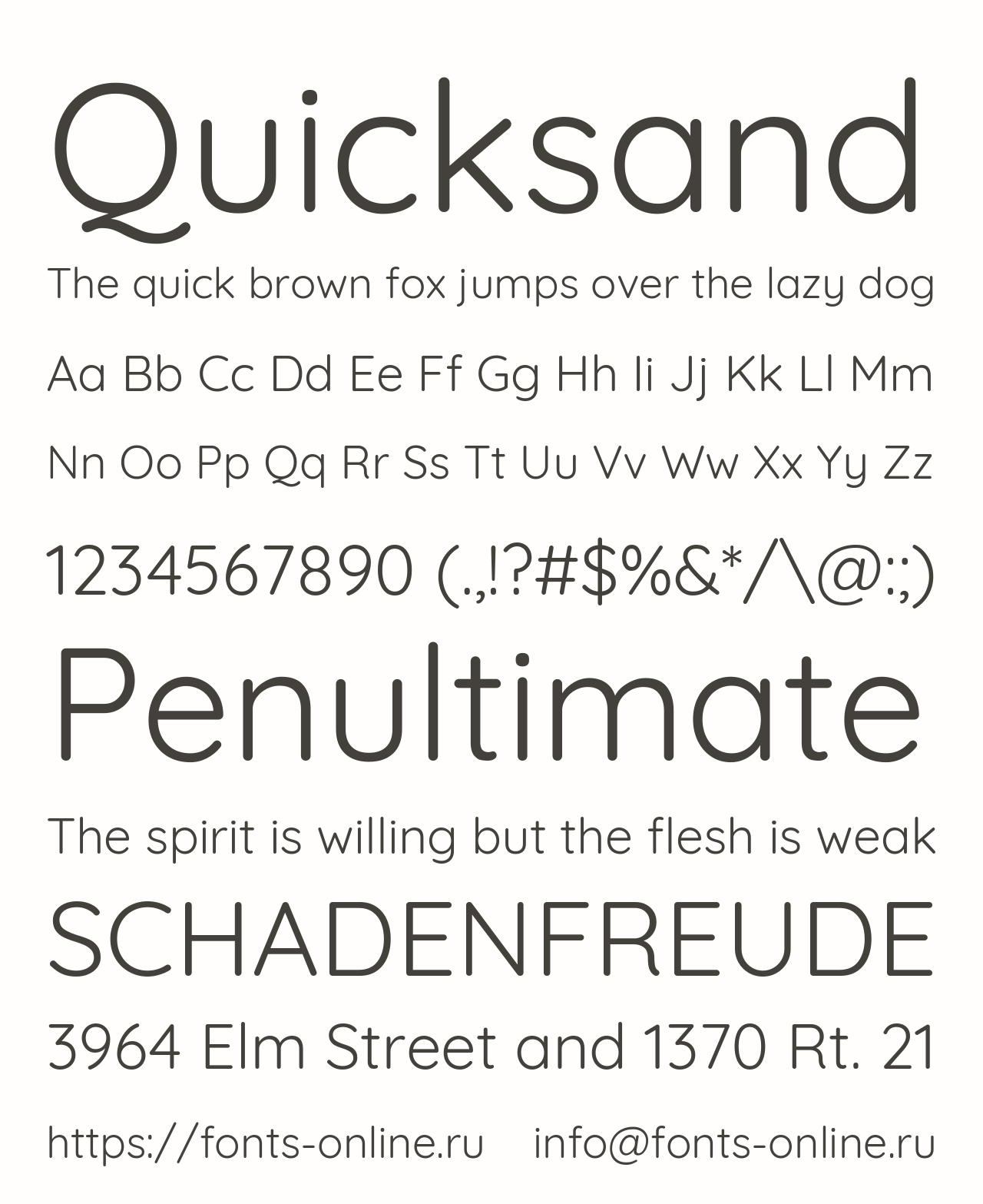 Шрифт Quicksand