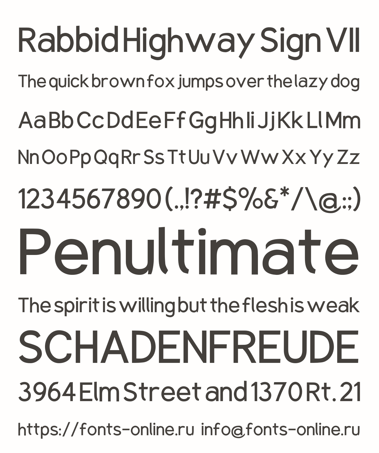 Шрифт Rabbid Highway Sign VII