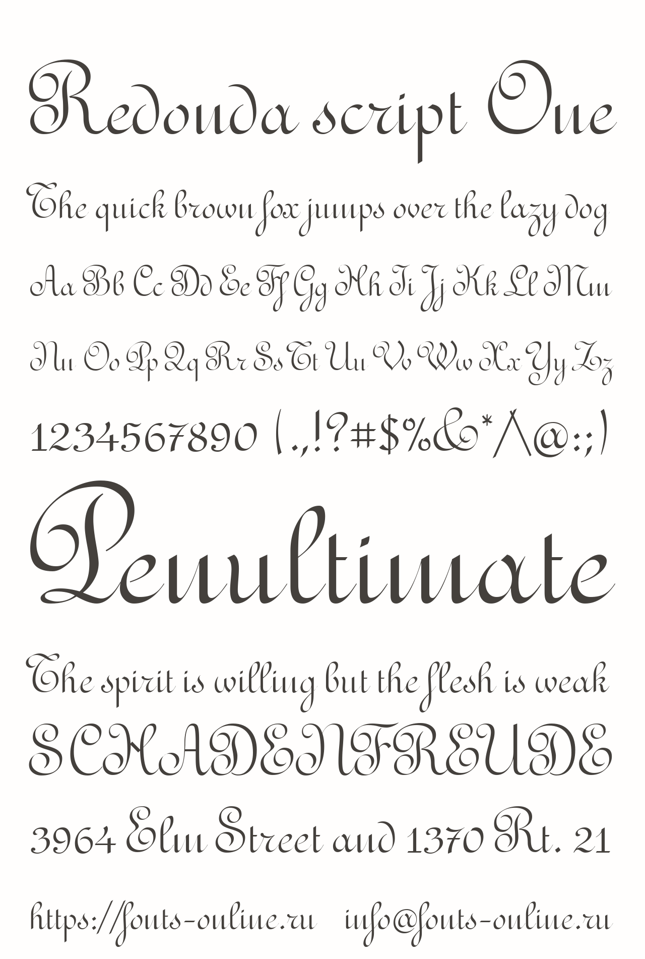 Шрифт Redonda script One