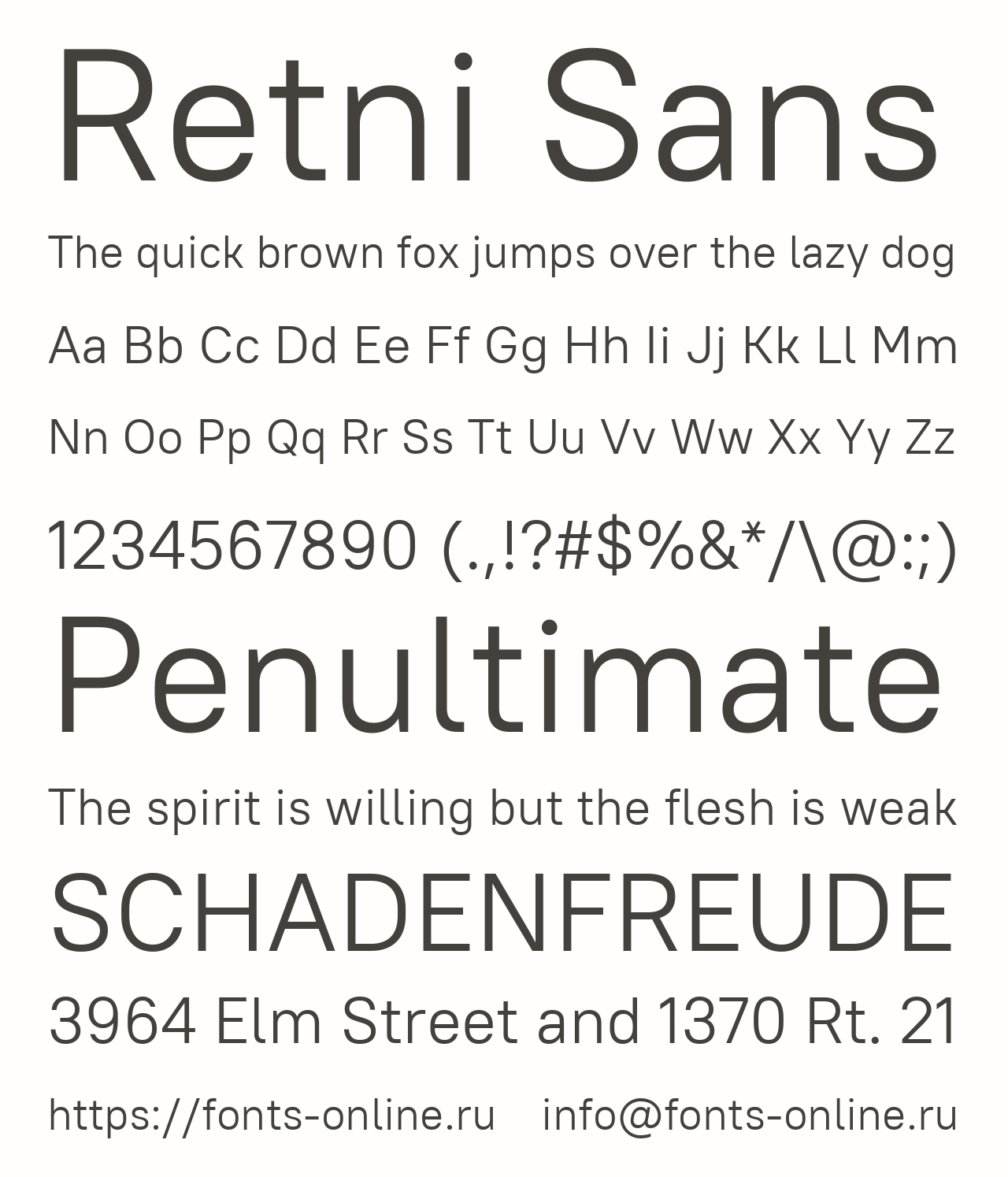 Шрифт Retni Sans