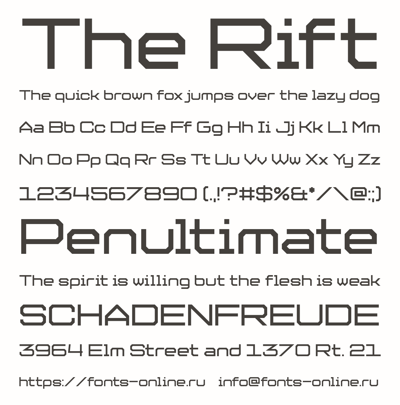 Шрифт The Rift