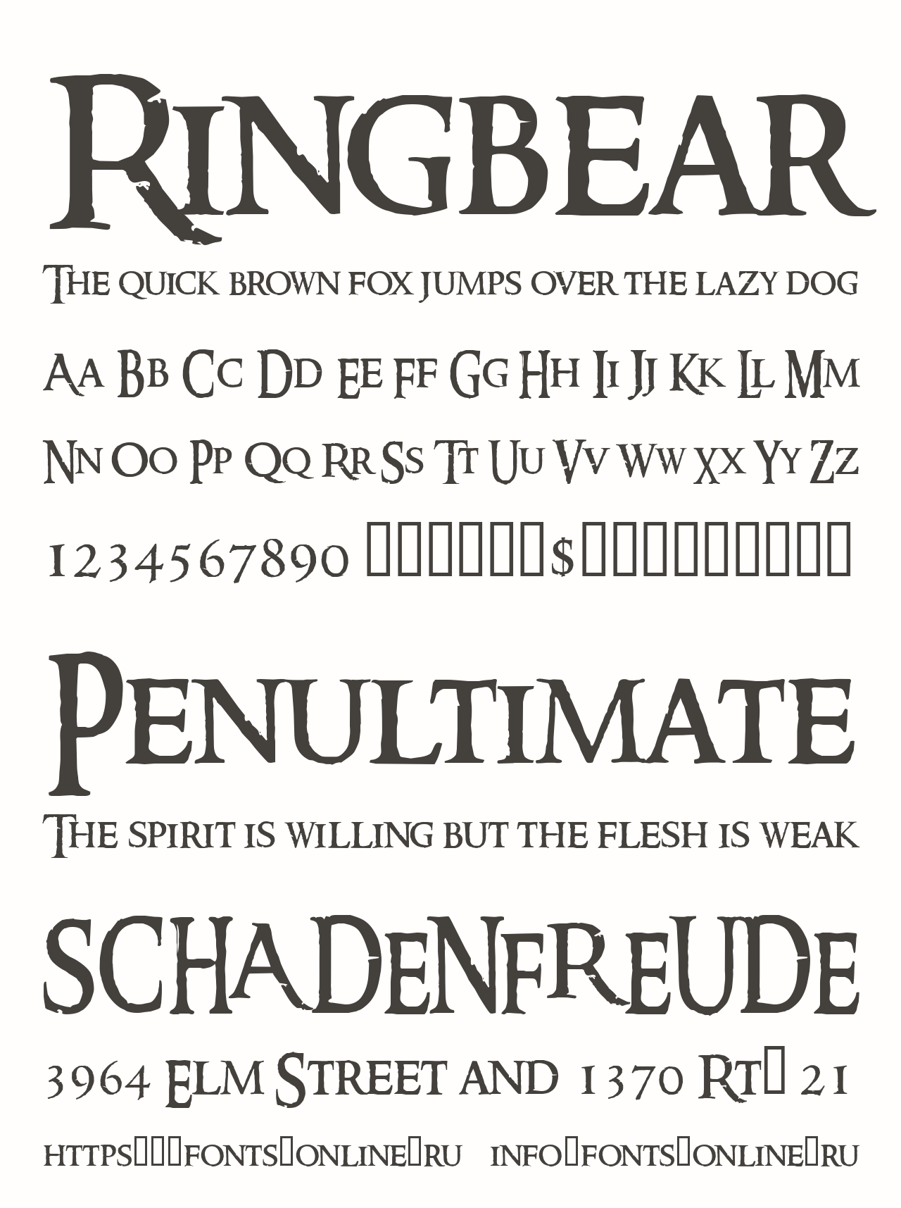 Шрифт Ringbear