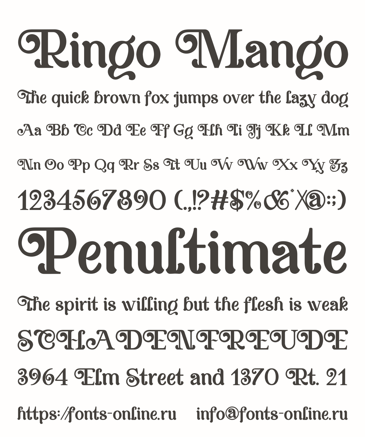 Шрифт Ringo Mango