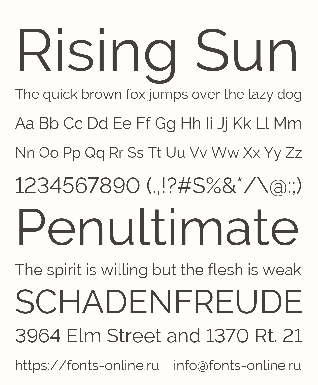 Шрифт Rising Sun