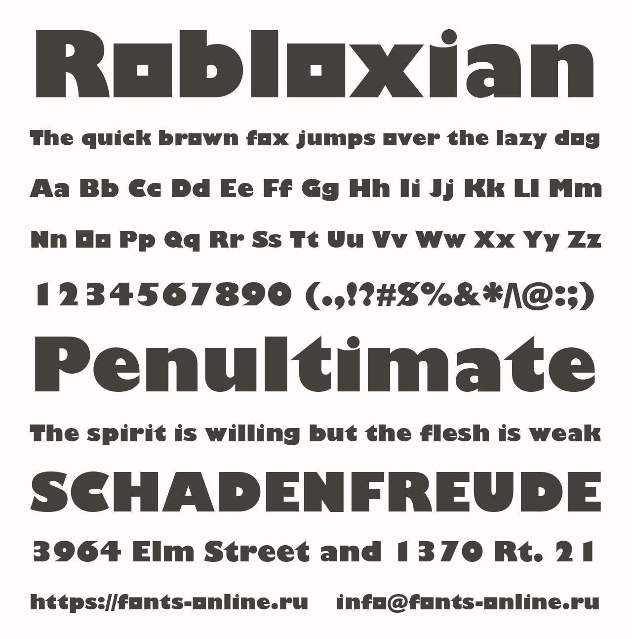 Шрифт Robloxian Шрифт Robloxian