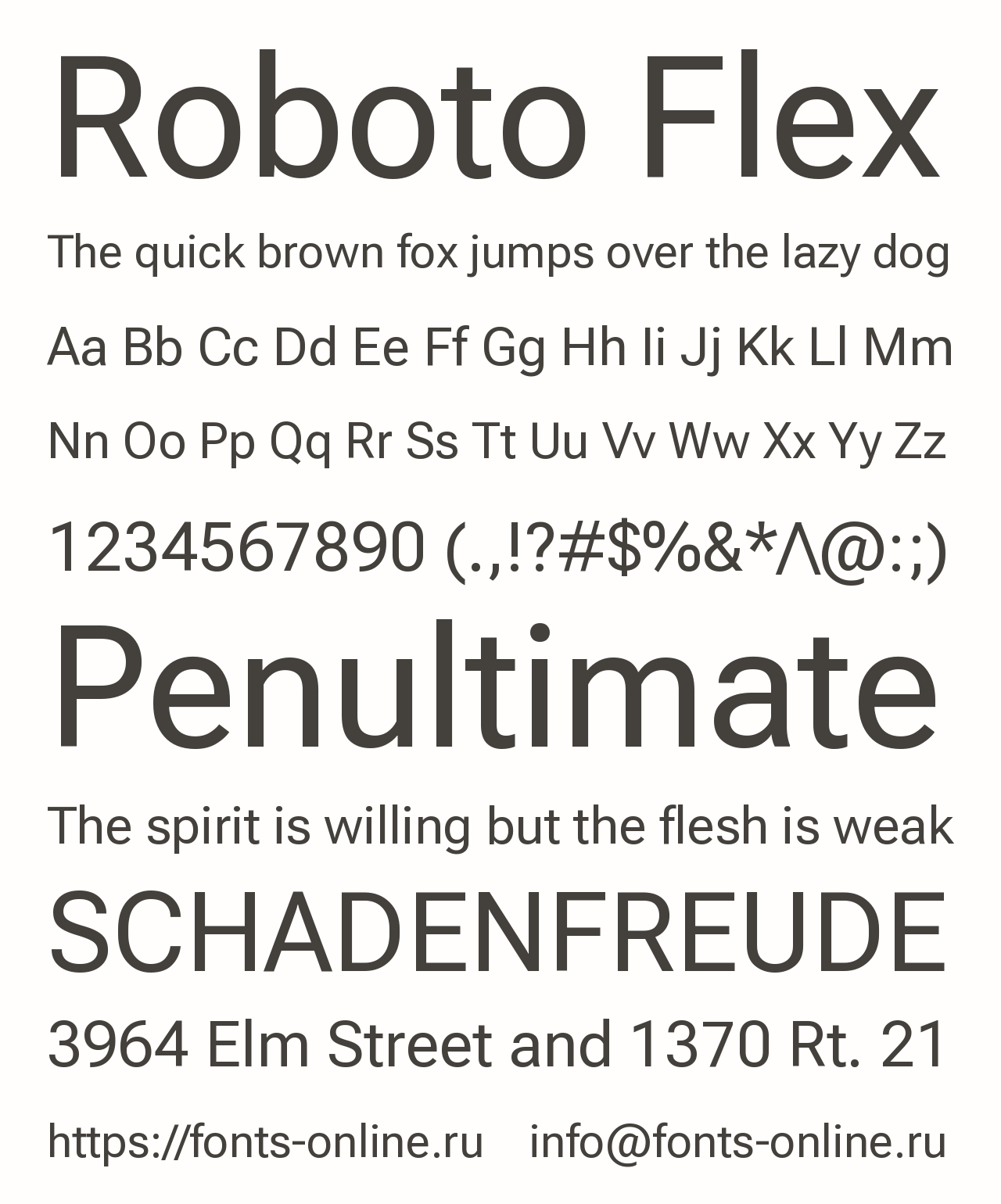 Шрифт Roboto Flex