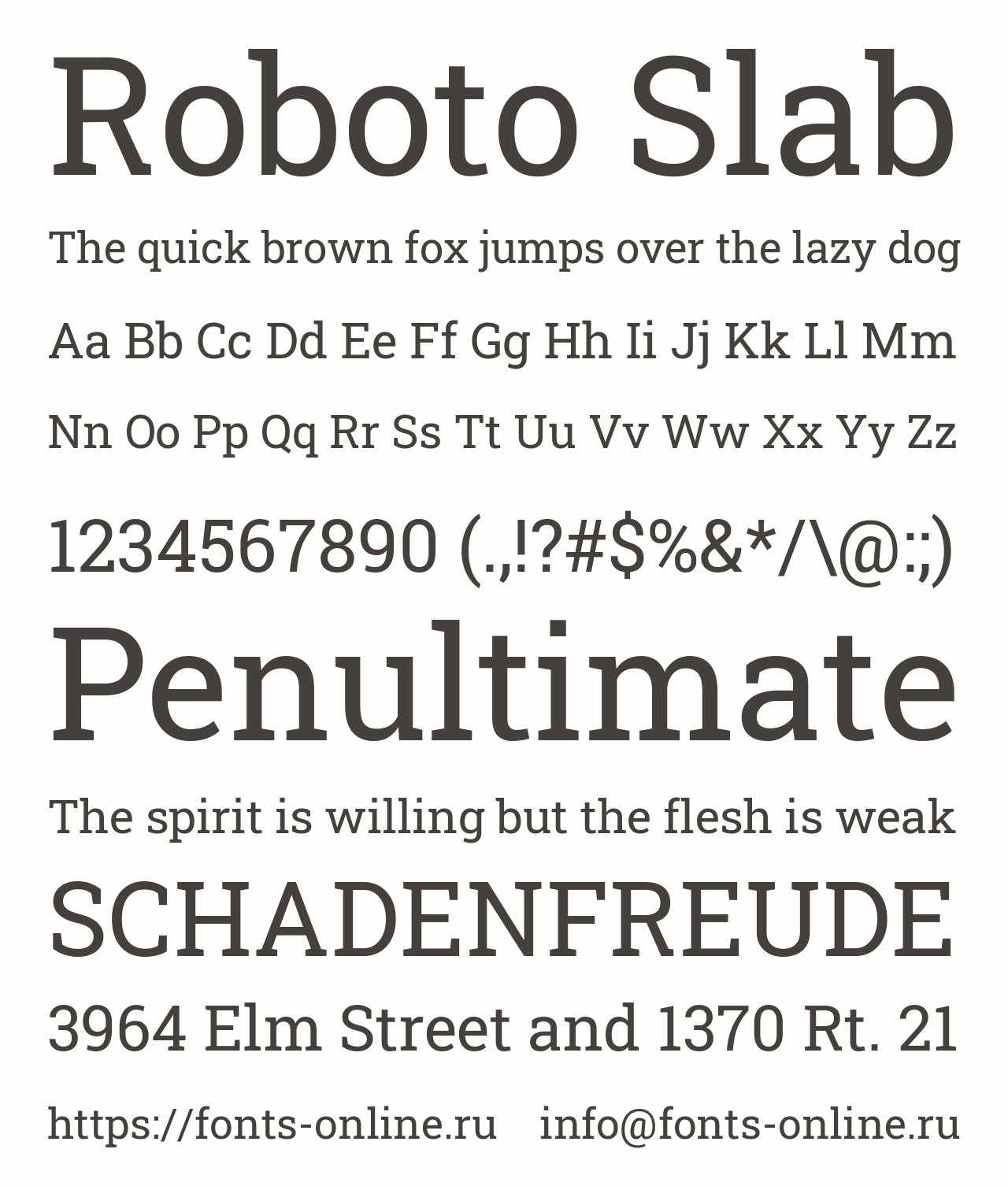 Шрифт Roboto Slab