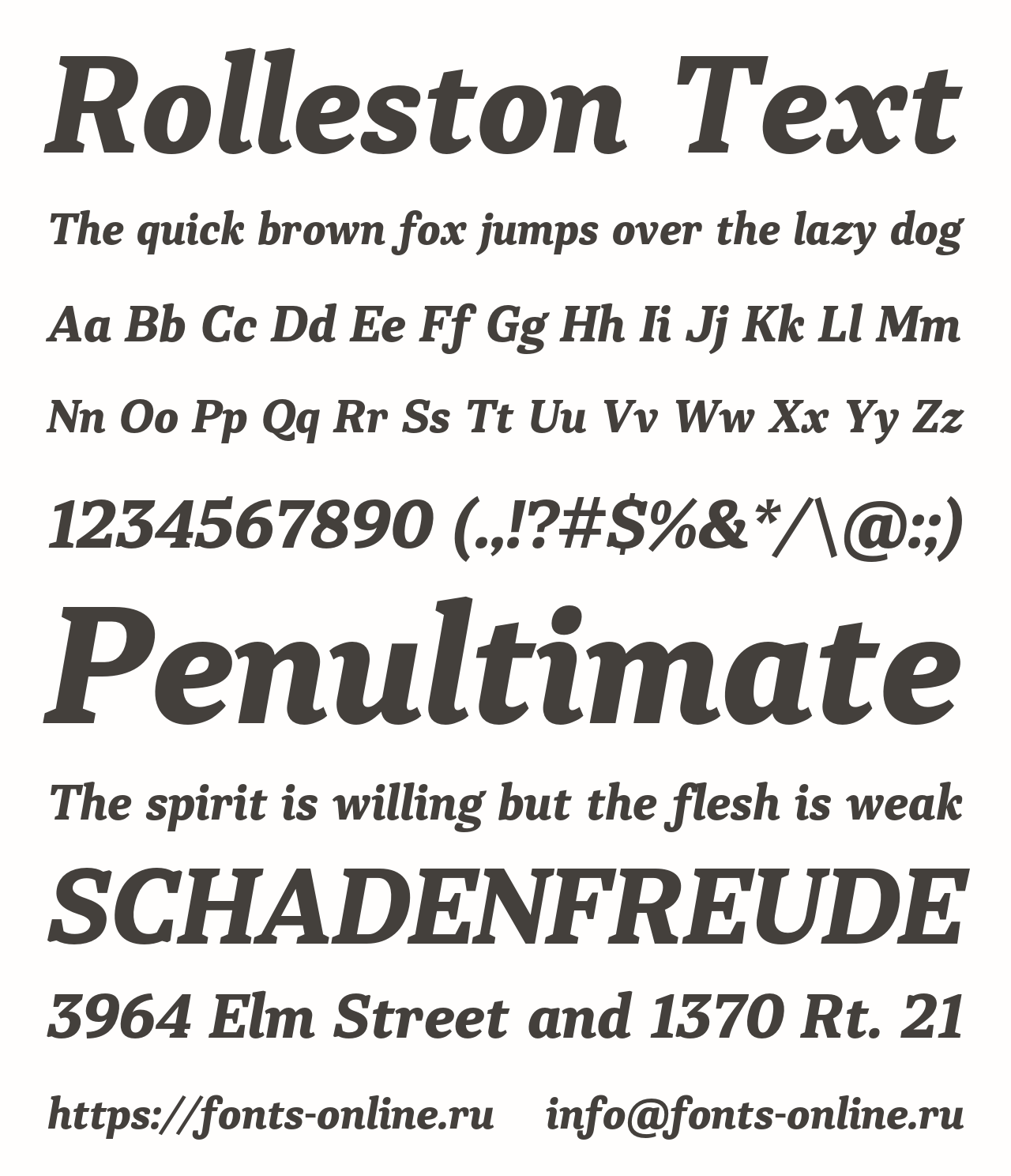 Шрифт Rolleston Text