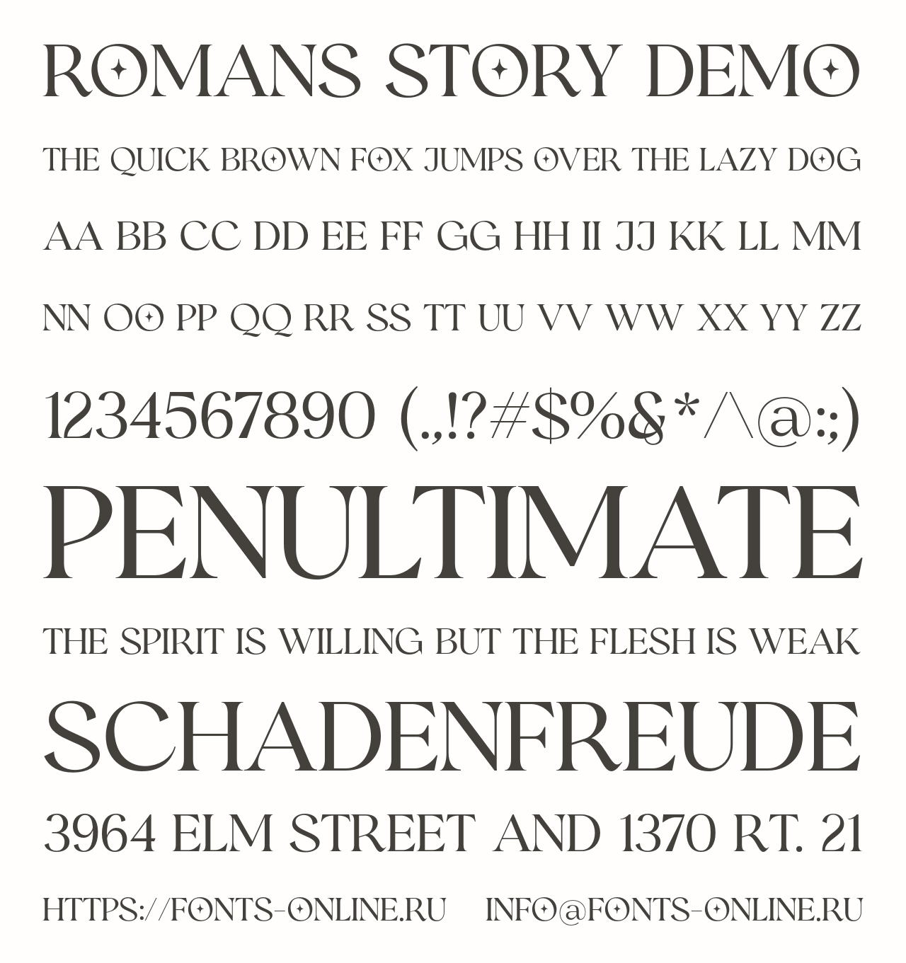 Шрифт Romans Story Demo