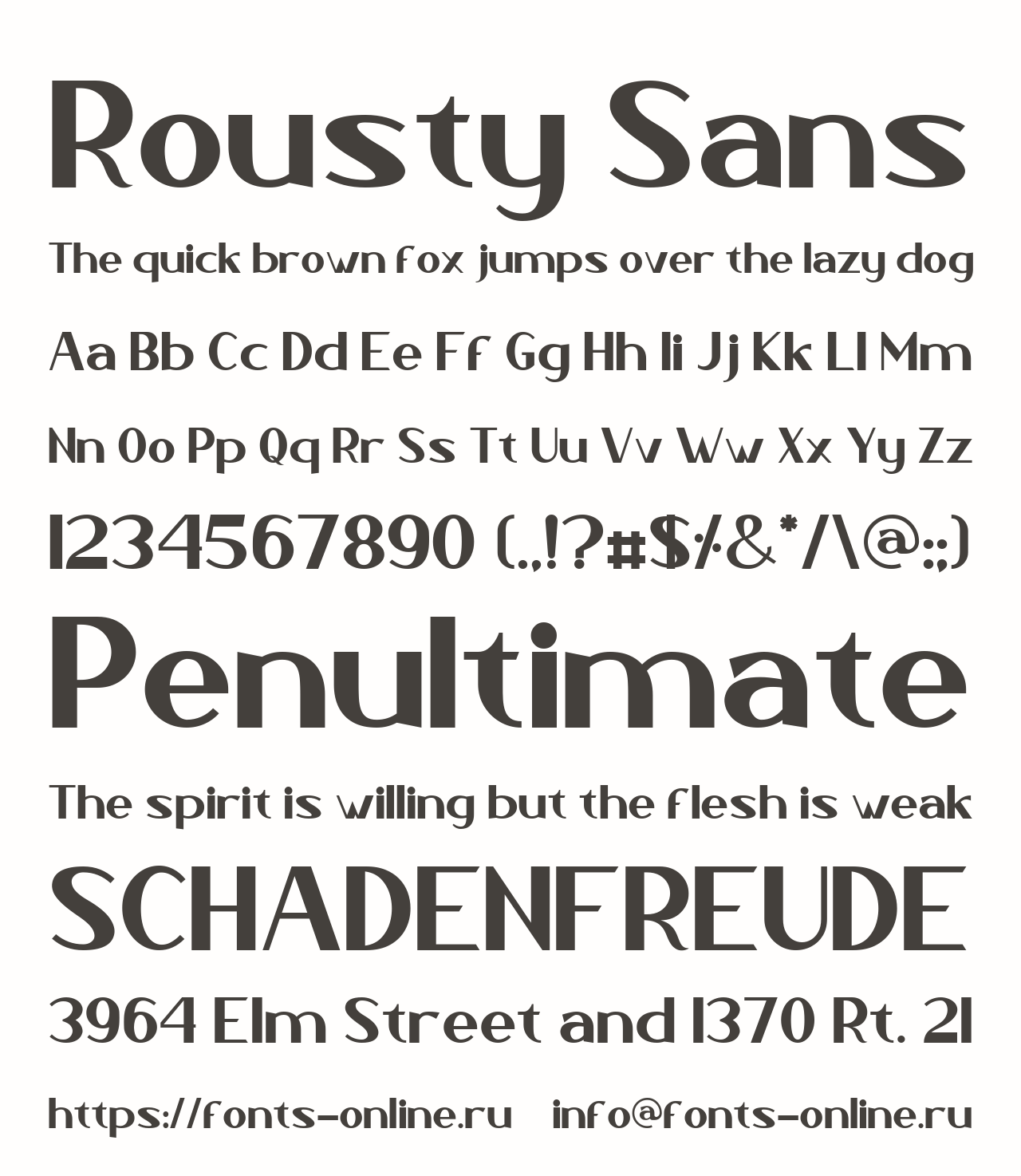 Шрифт Rousty Sans